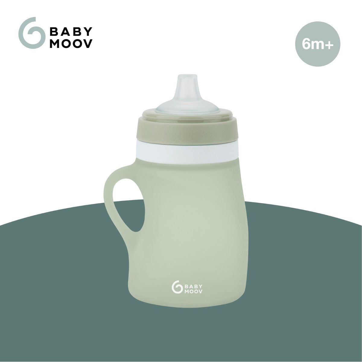 Gourde ergonomique en silicone pour bébé vert, BABYMOOV