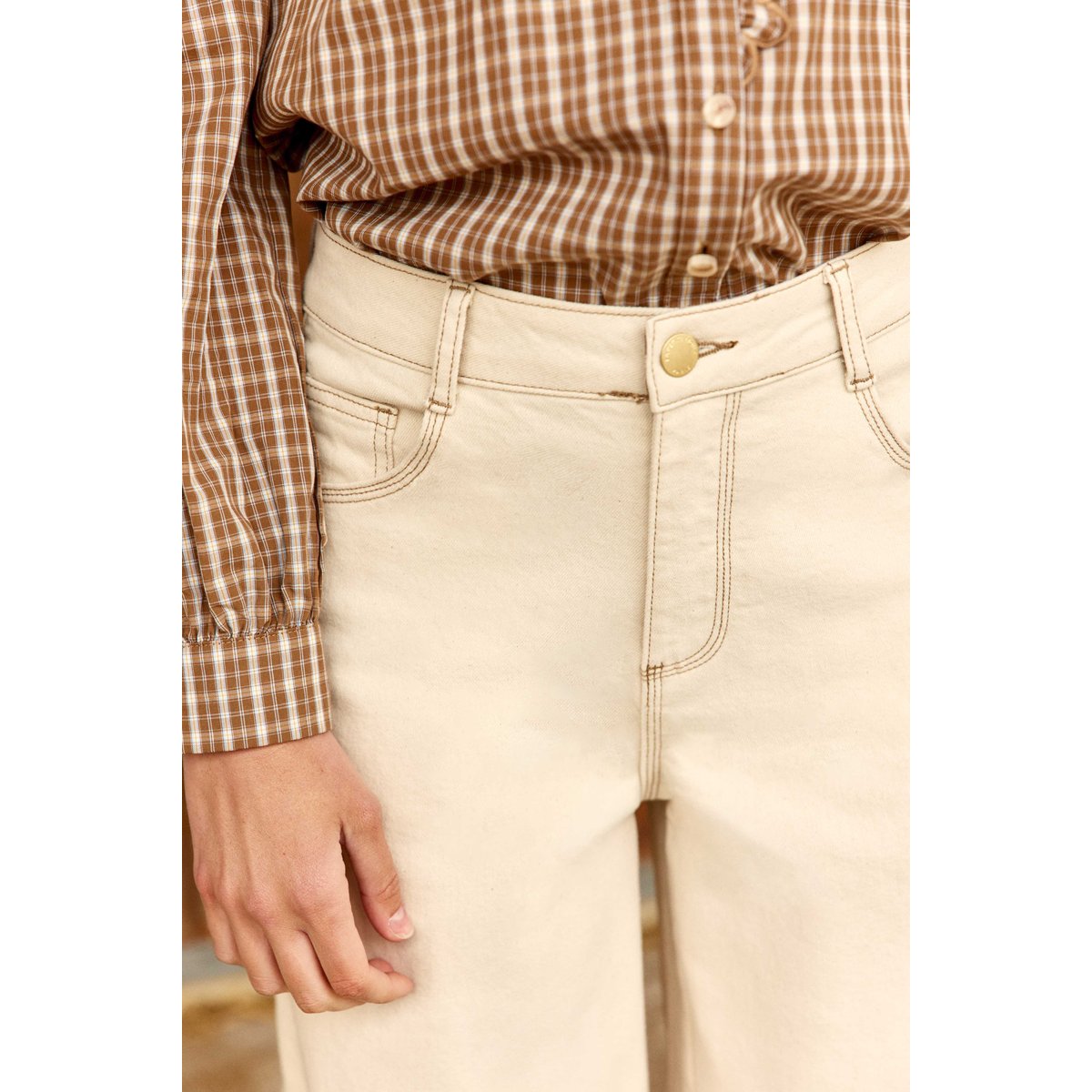 Pantalon large uni PARINA 05-naturel, LA PETITE ETOILE