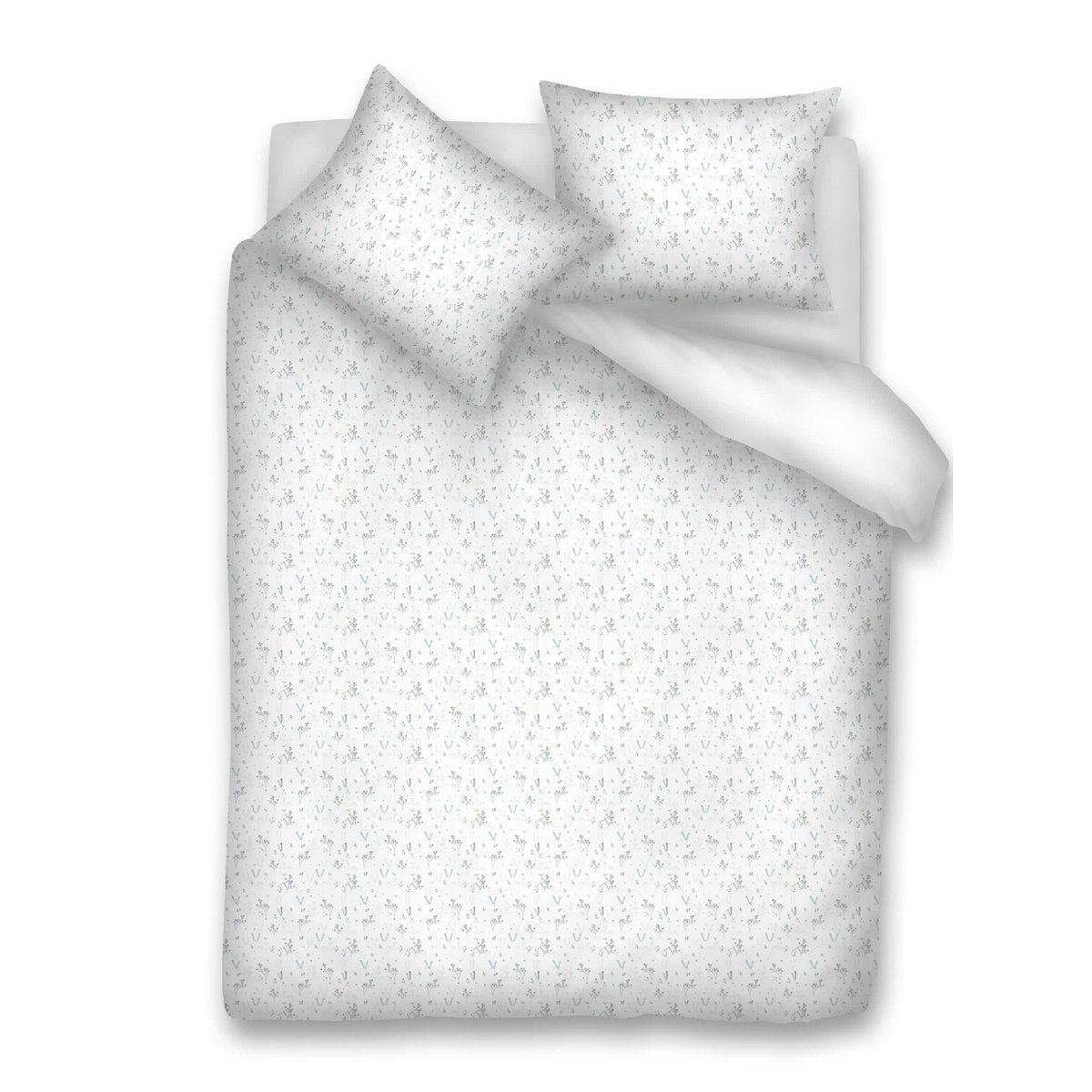 Parure housse de couette coton 120 gr JADE gris, LINANDELLE