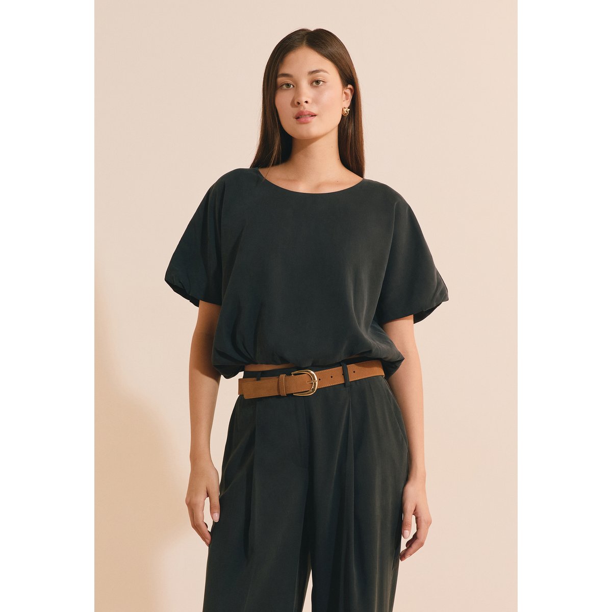 Top court effet boule PAMMY noir, ETAM