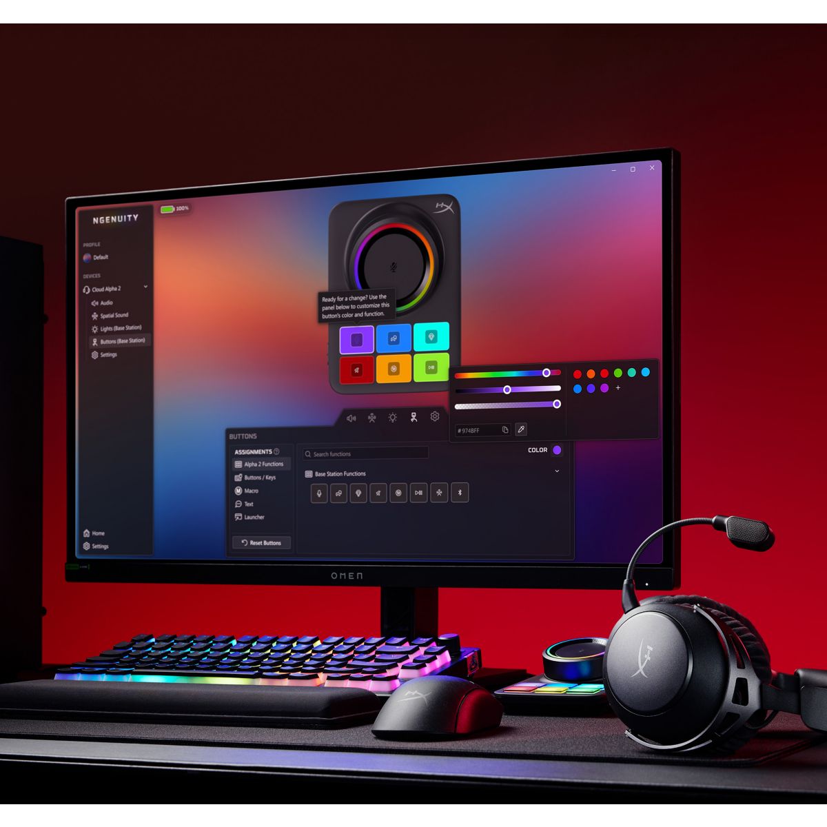 Casque gamer Cloud Alpha 2 sans fil couleur unique, HYPER
