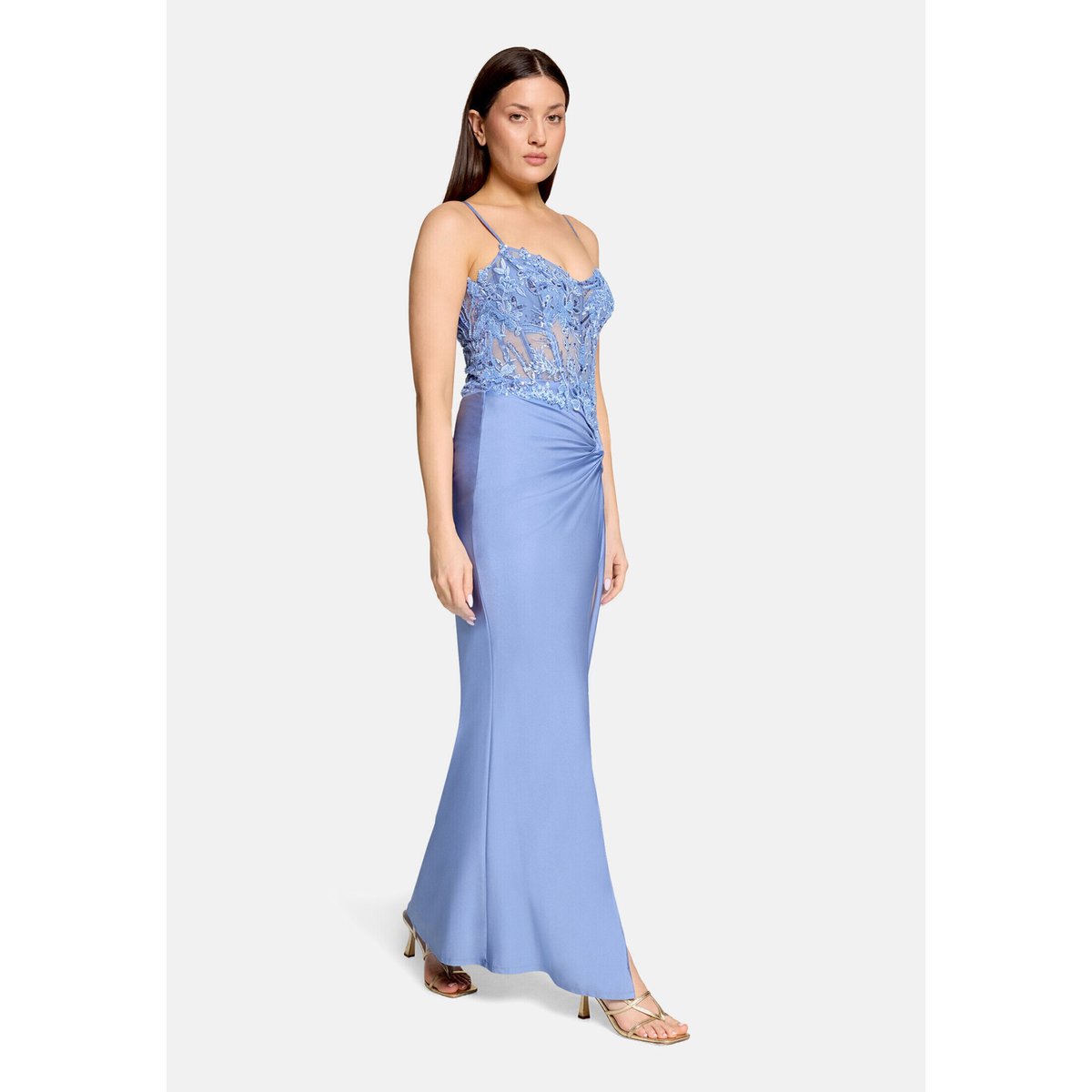 Robe de soirée à broderies smoky lavender, VERA MONT