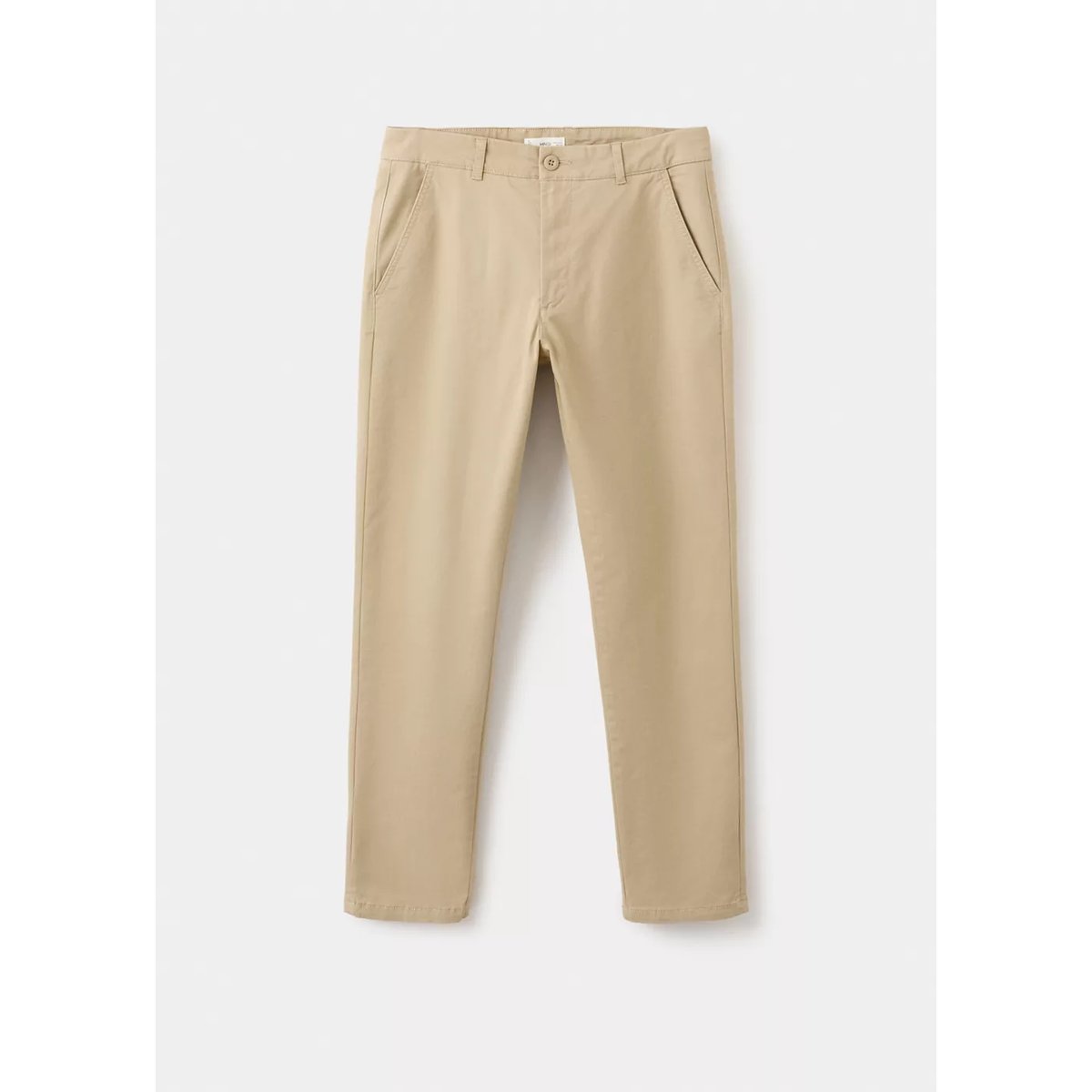 Pantalon chino uni beige, MANGO TEEN
