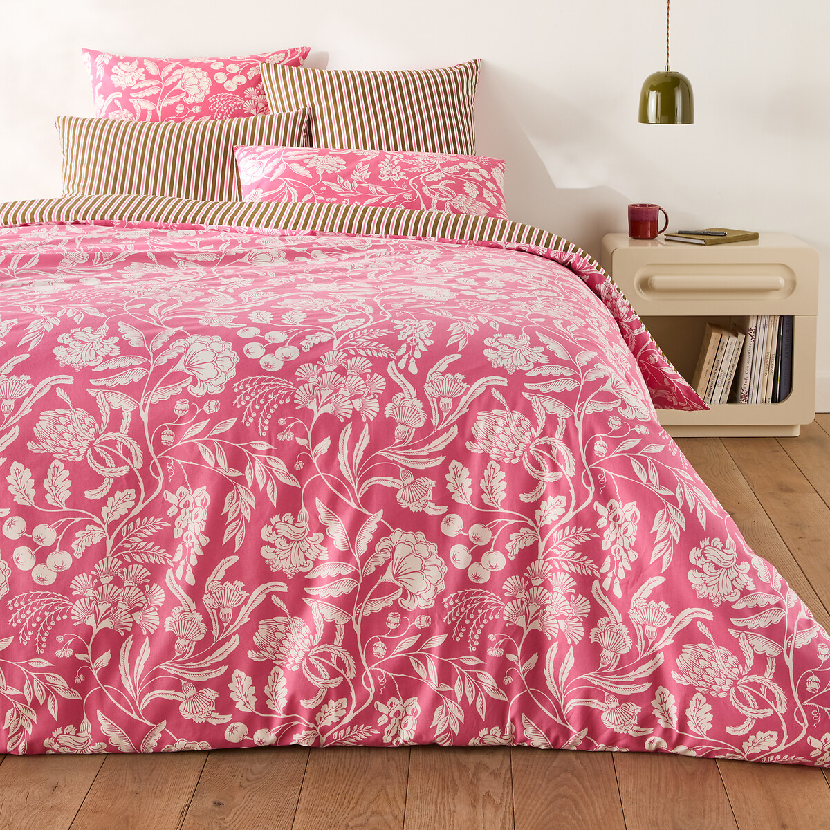 Linda Cotton Duvet Cover print/pink background, LA REDOUTE INTERIEURS