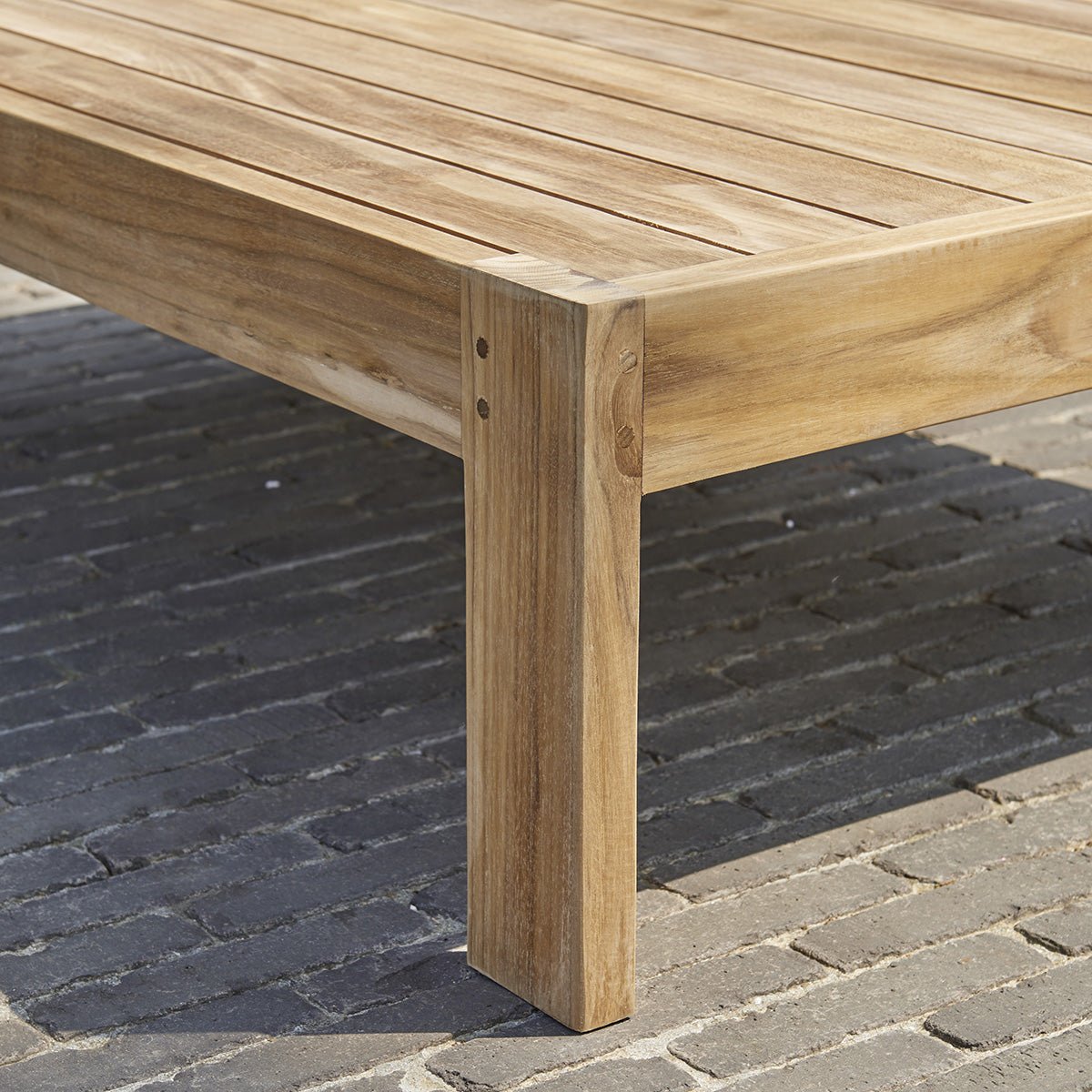Table basse de jardin en teck massif PALMA naturel, BERAH GETAH