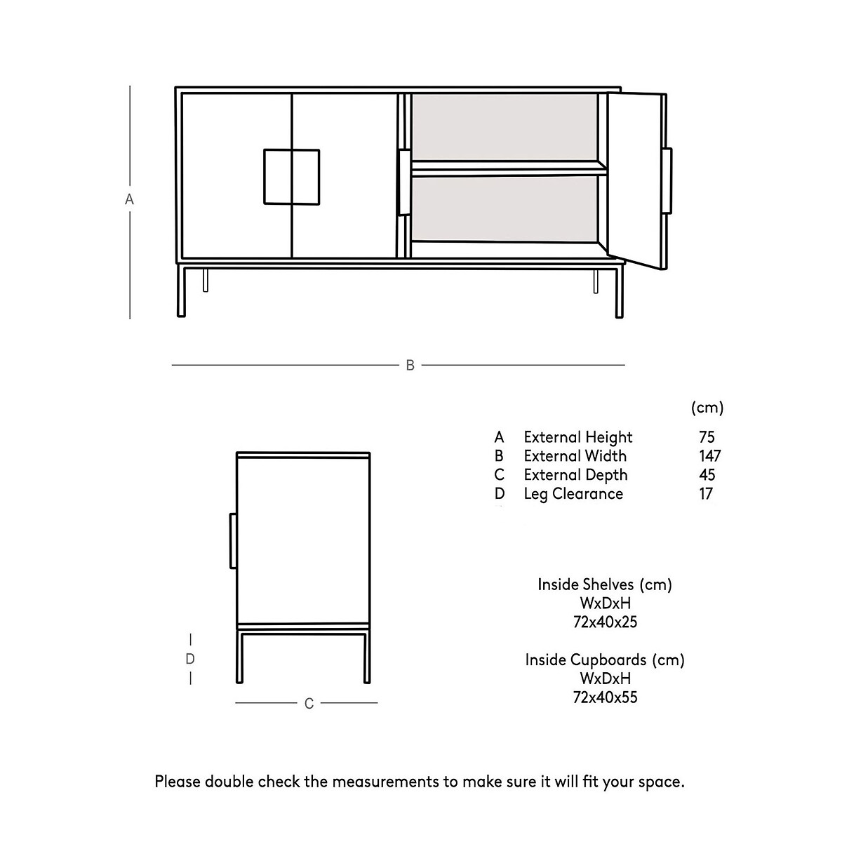 Banner Mango Wood 4 Door Media Unit natural wood, SWOON