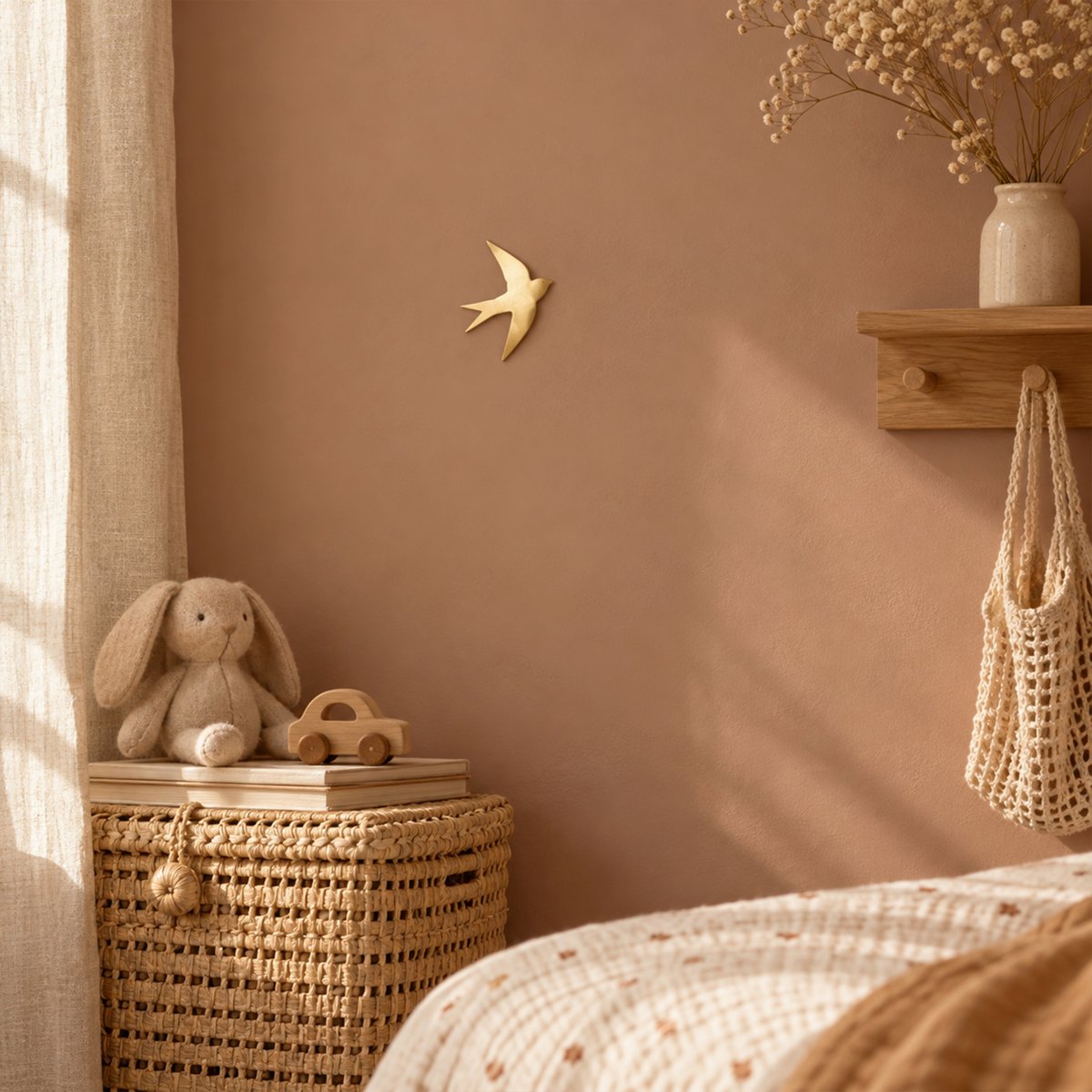 Déco murale hirondelle en laiton - LOJI doré, HOME MAISON