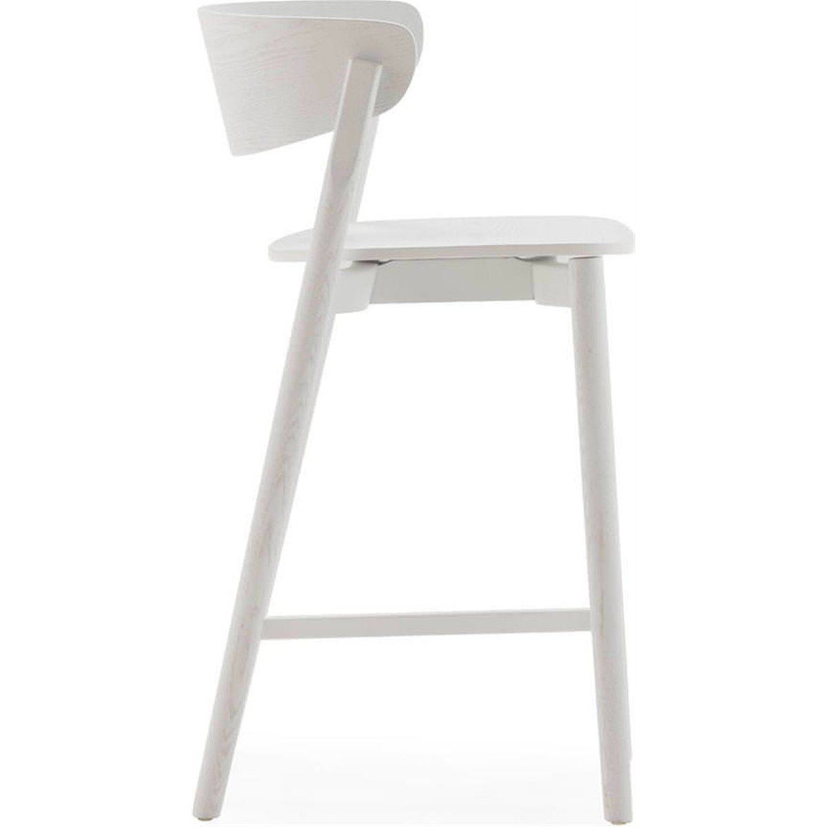Tabouret haut en frêne massif blanc mat, RECOLLECTION