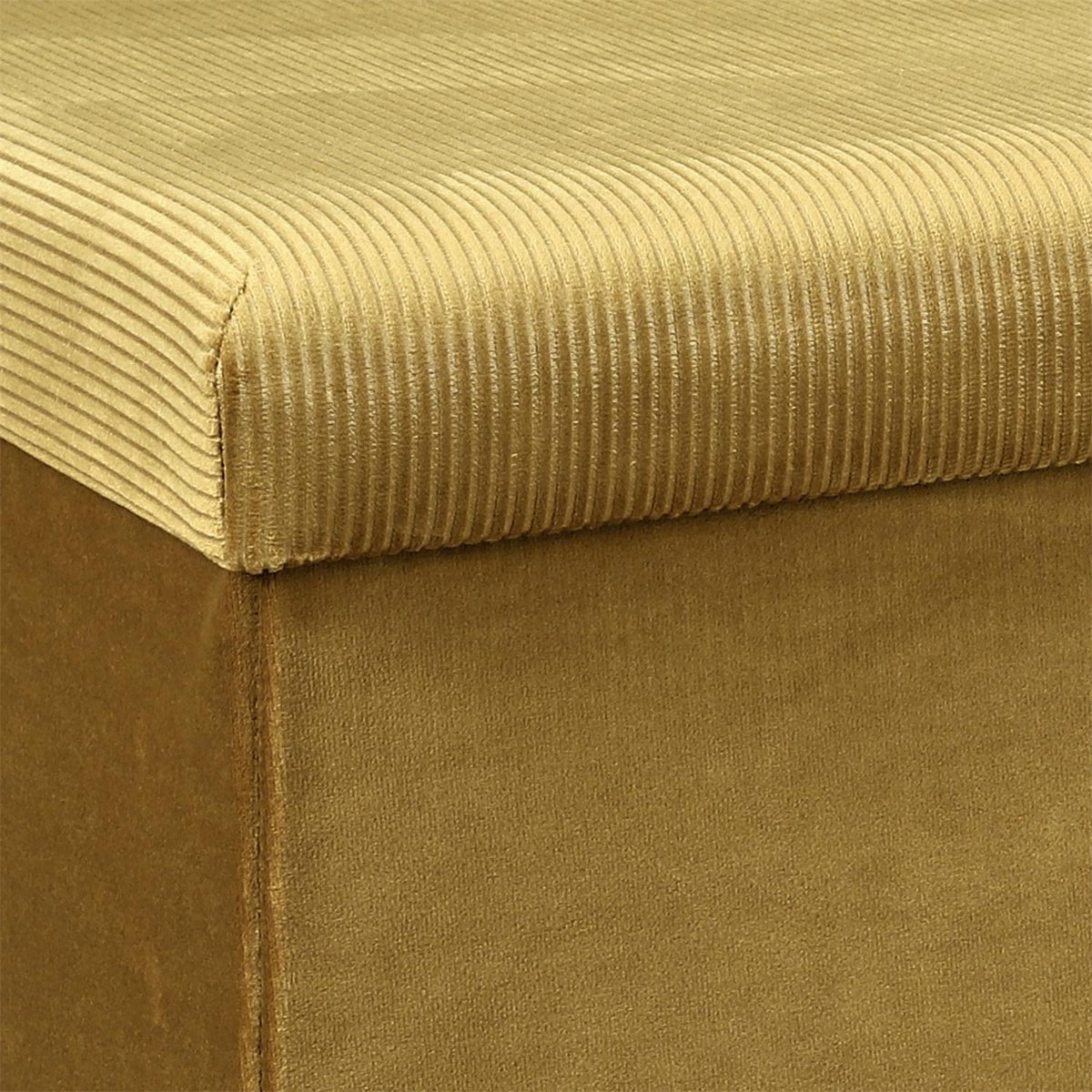 Coffre banc pliable design velours Giulia jaune, EDEN