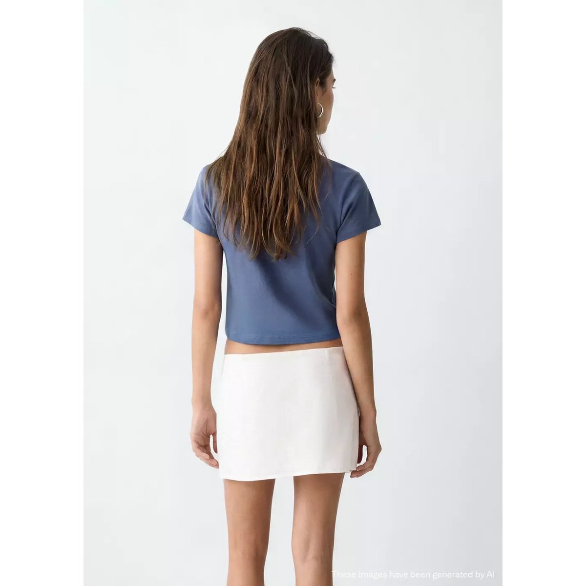 T-shirt coton brodé bleu, MANGO TEEN