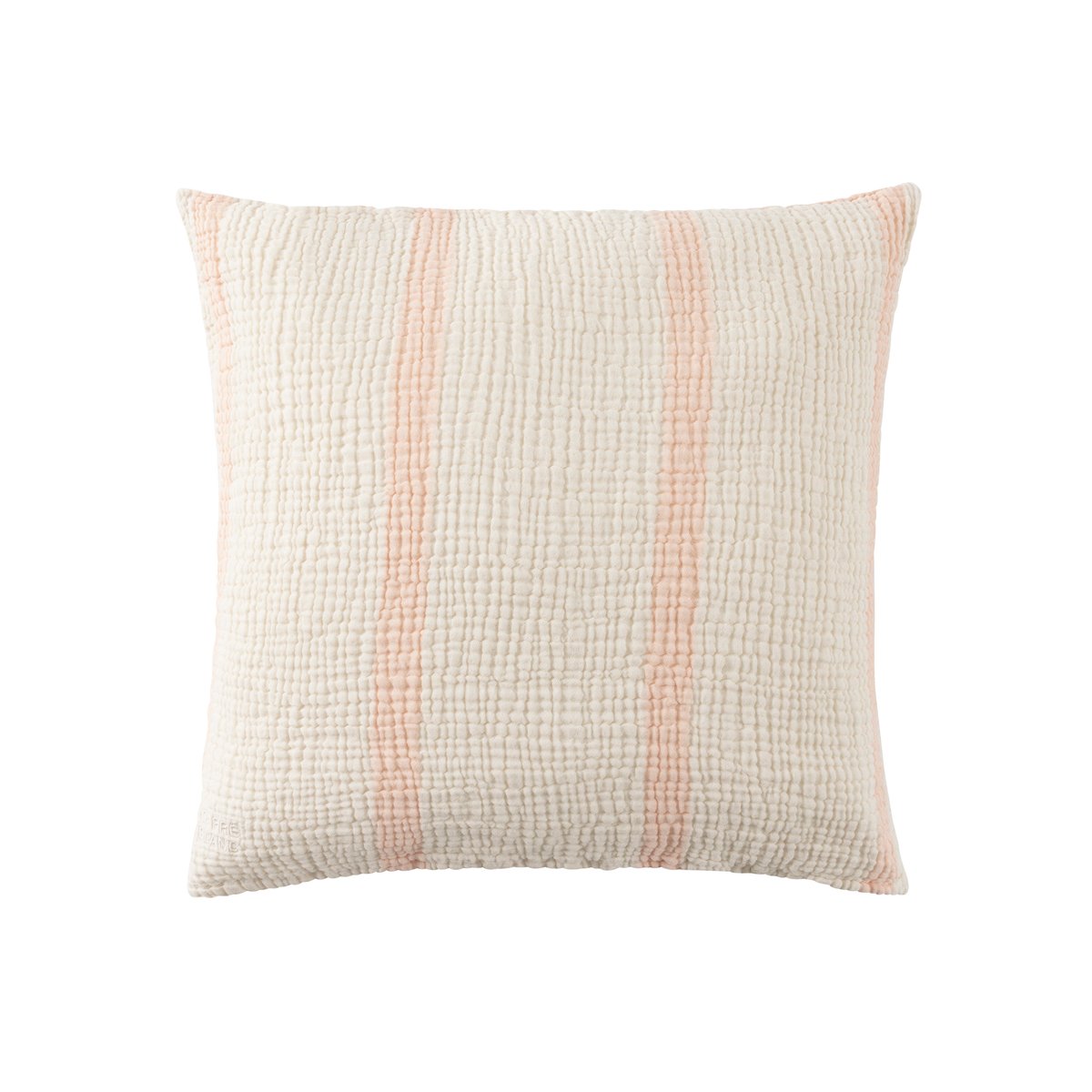 Housse de coussin gaze de coton RYTHMO nectar de peche, CARRE BLANC