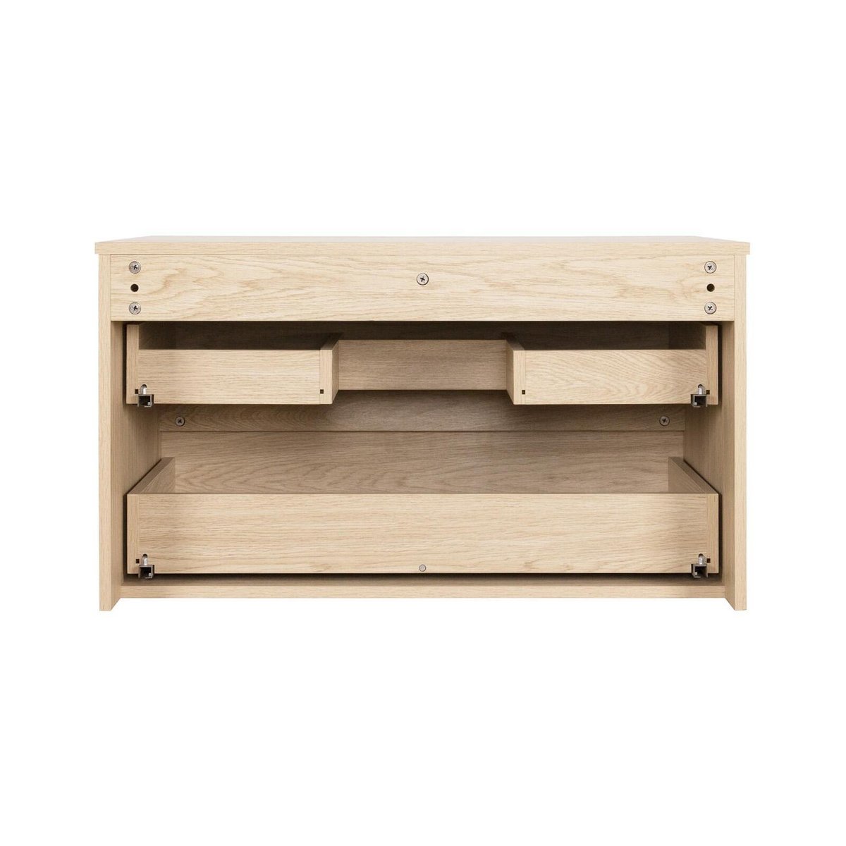 Ensemble meuble simple vasque 80 cm + vasque + robinet + miroir + colonne SORRENTO chêne, MOB IN