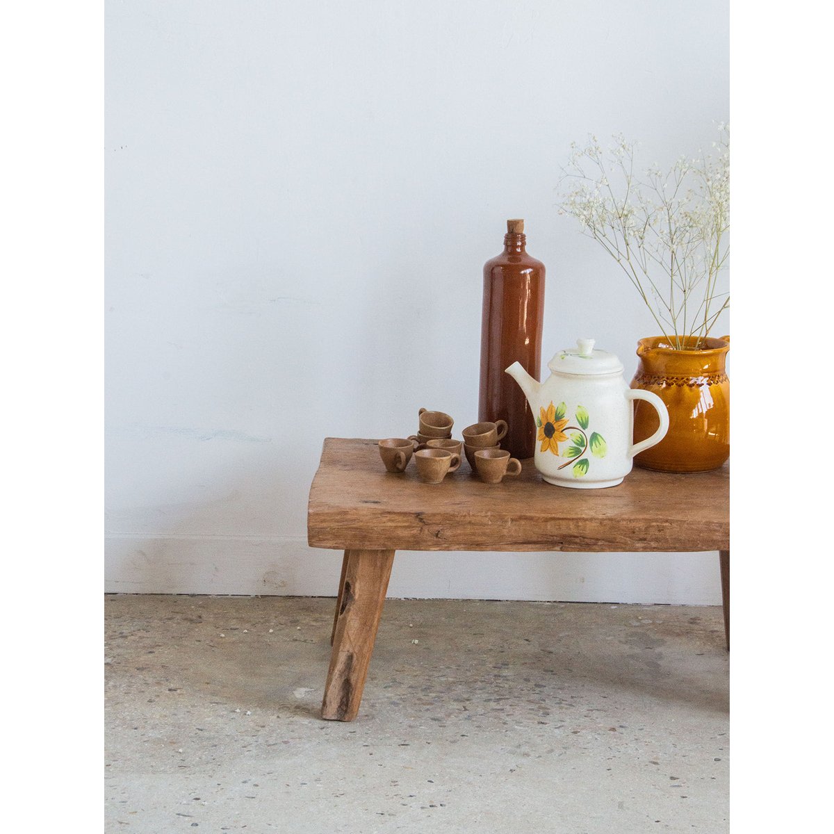 Petit banc en teck Antoine N°173 - Bon état bois, DEBONGOUT