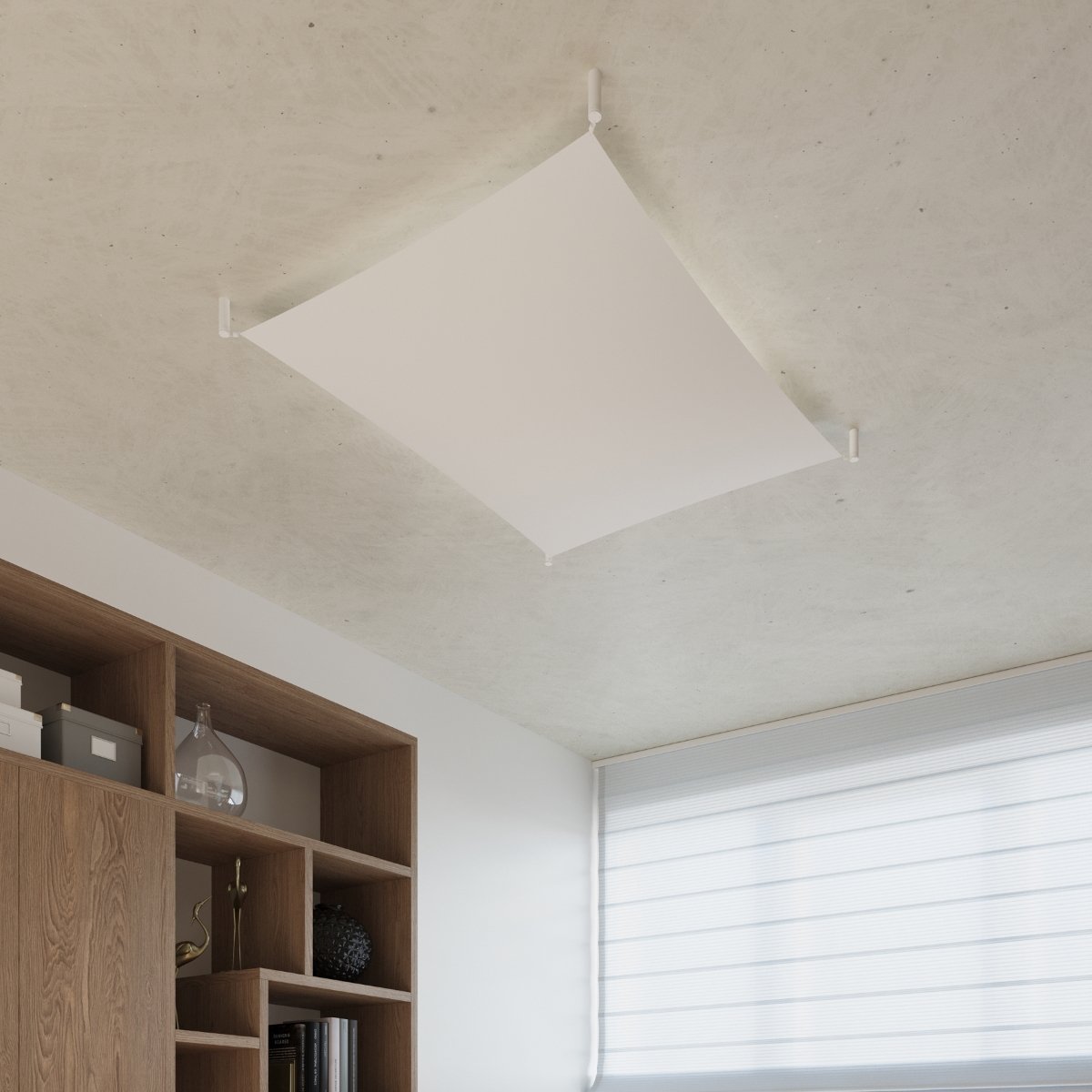 Plafonnier Tissu Blanc G13 4 Luna blanc, EDEN