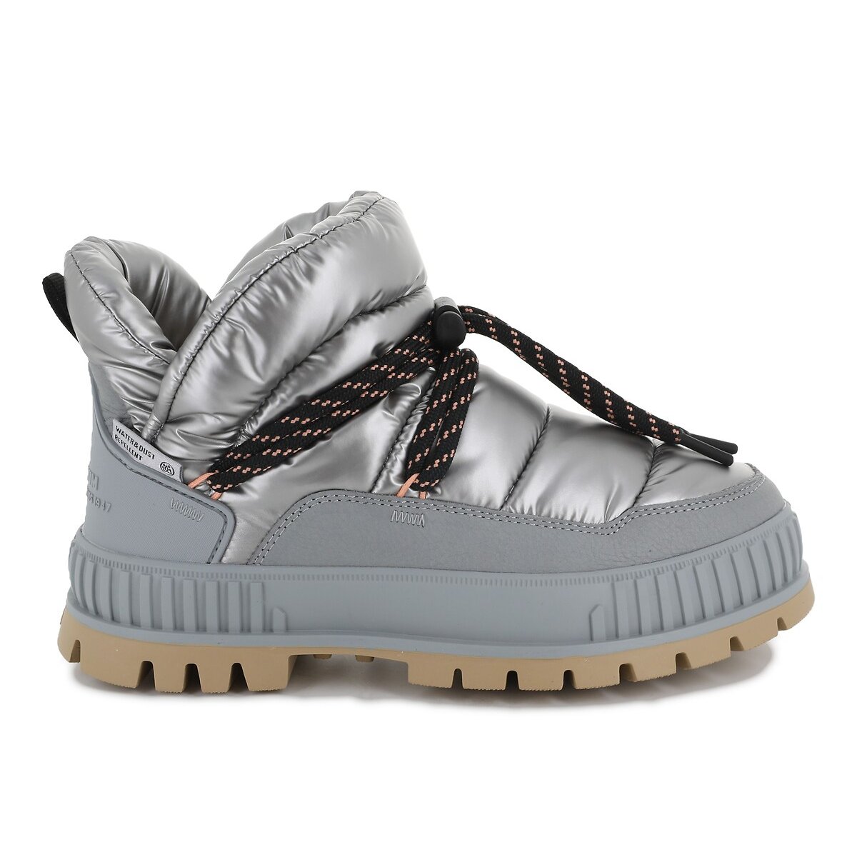 Bottines PALLASHOCK NYL hiver fourrées argenté, PALLADIUM
