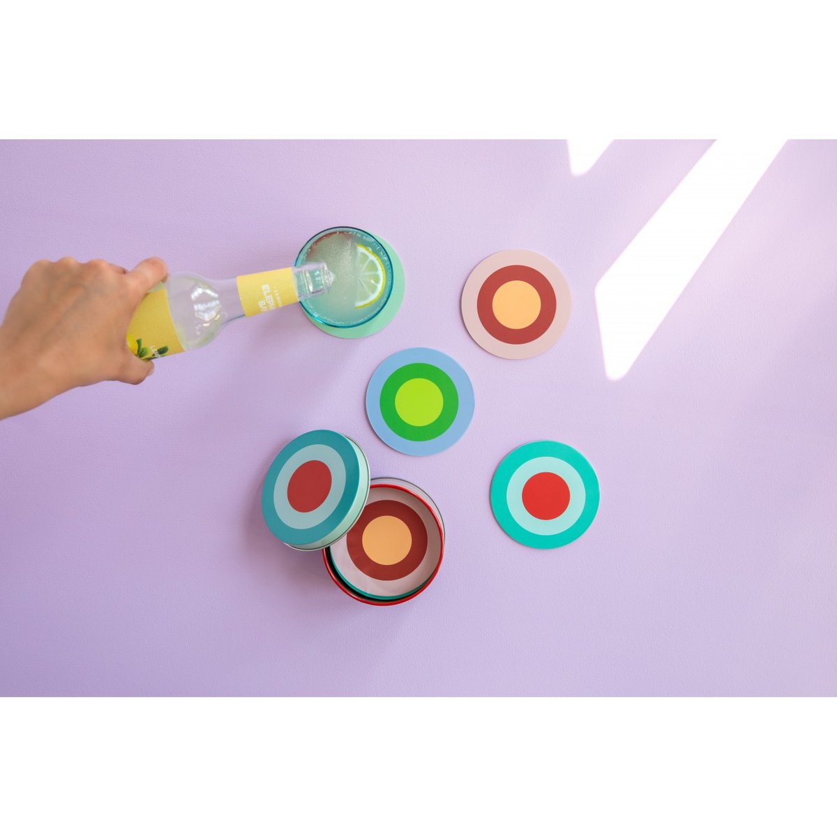 Lot de 20 dessous de verre Ronda couleur unique, REMEMBER