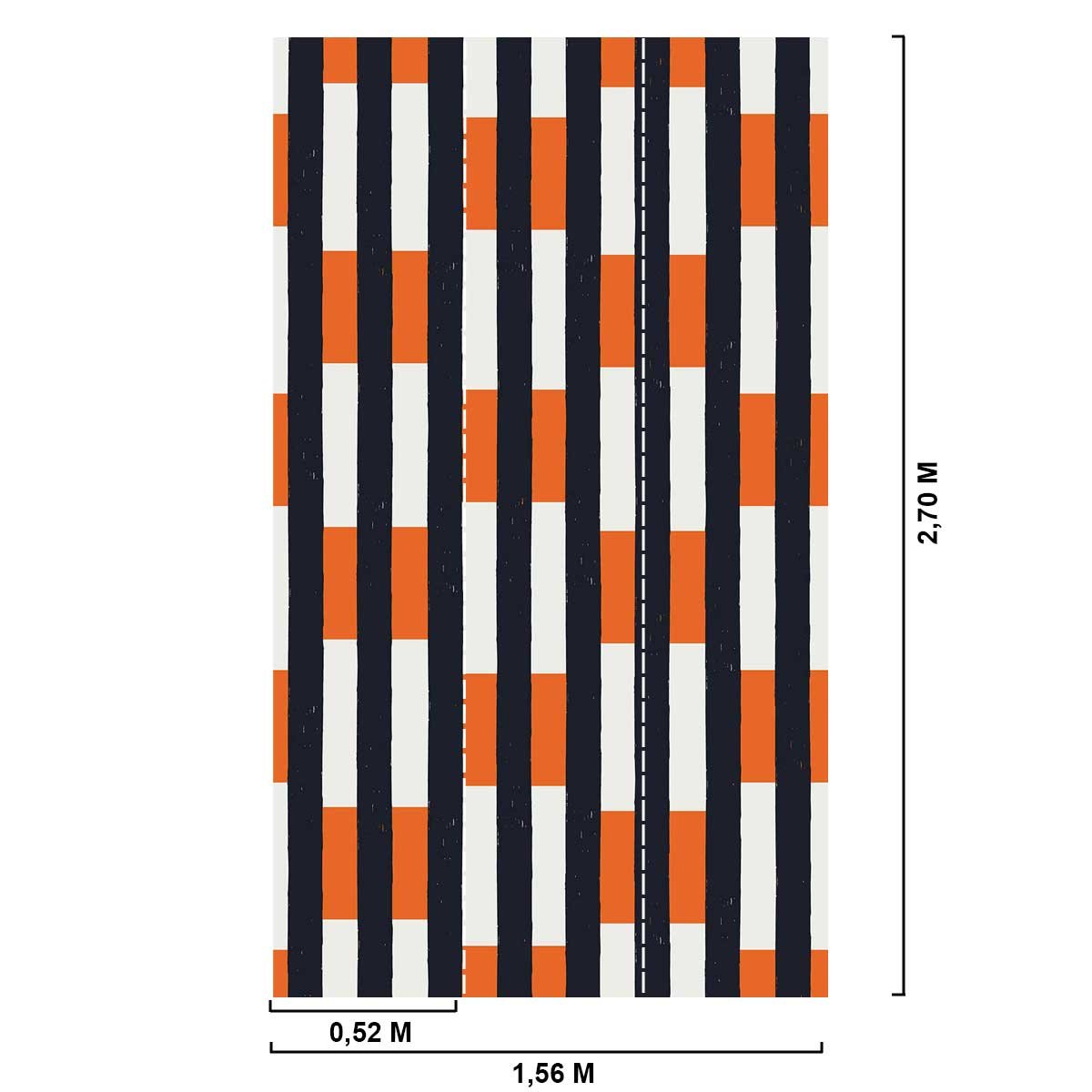 Papier peint papier perspective orange intissé, HEXOA