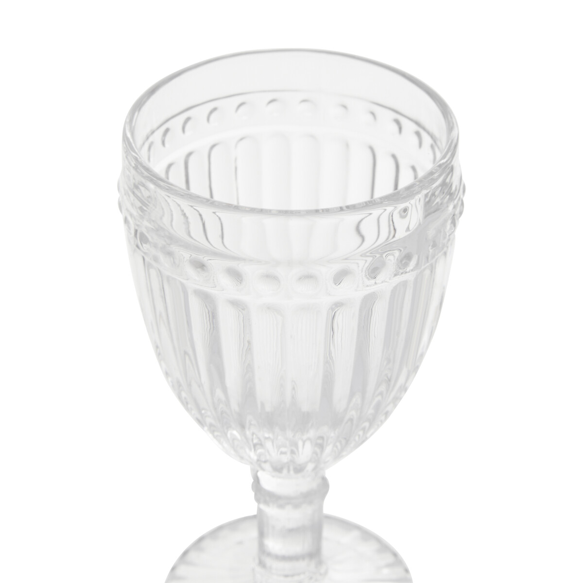 Set of 4 Fluted Embossed Wine Glasses transparent, SO'HOME