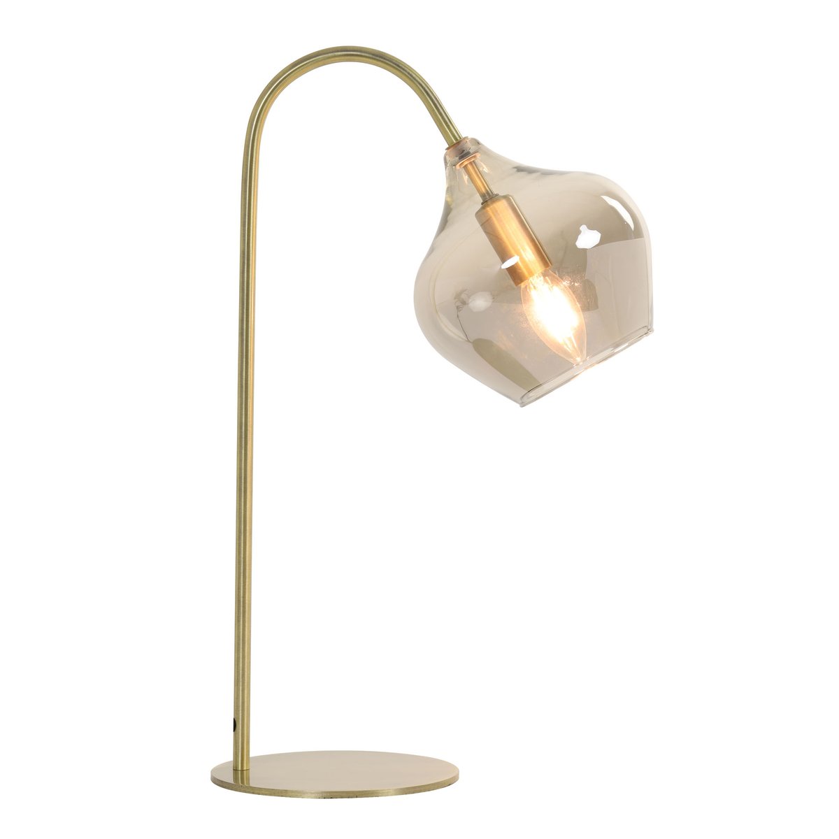 Lampe À Poser Verre RAKEL bronze antique, LIGHT & LIVING