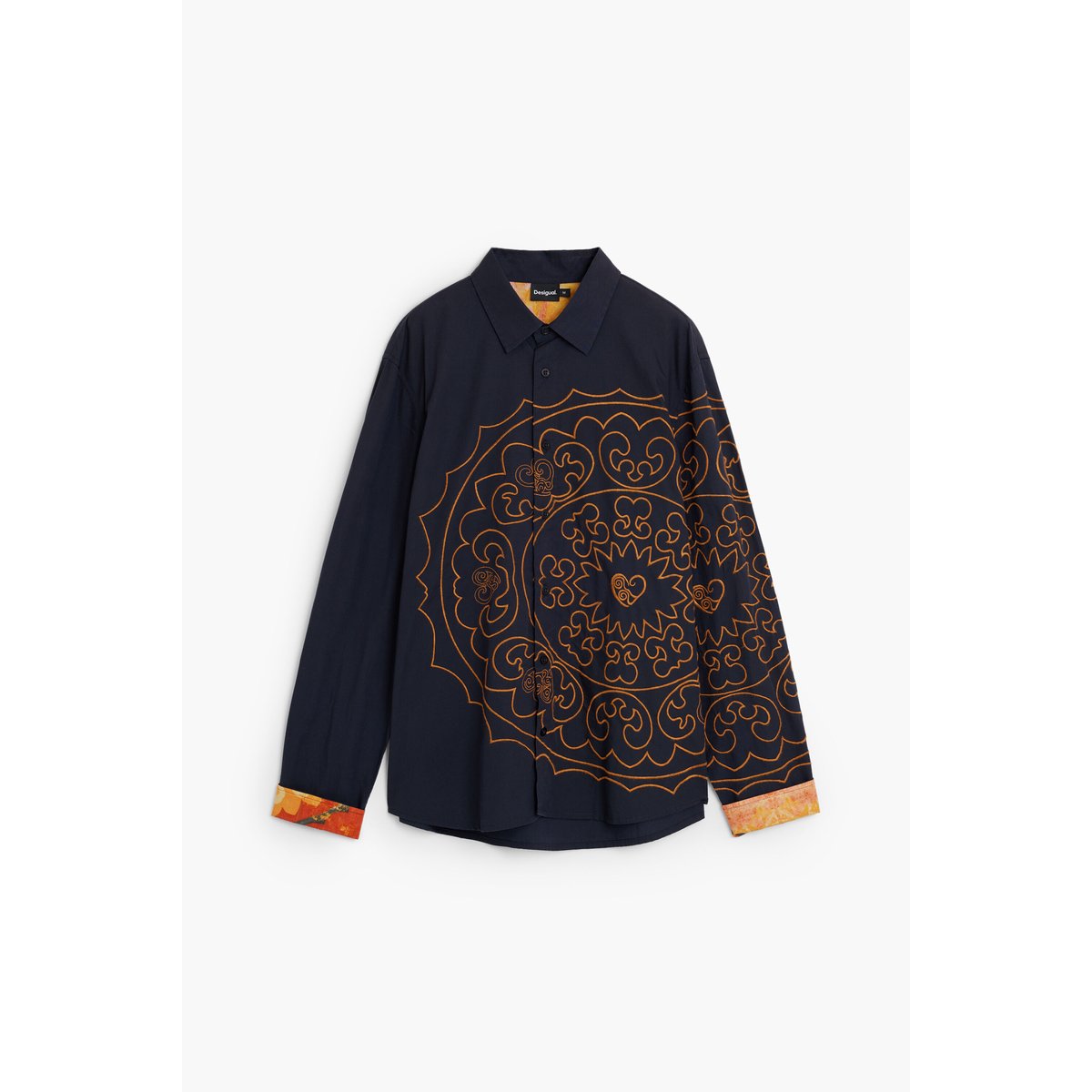 chemise à manches longues imprimée bleu, DESIGUAL