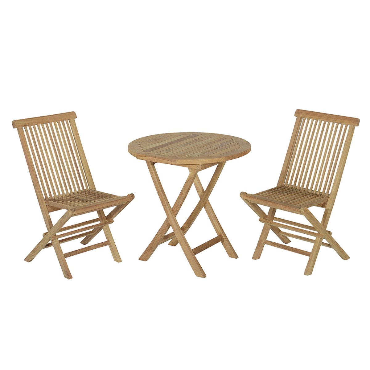Salon de jardin teck massif Manga, 2 places naturel, TECK ATTITUDE