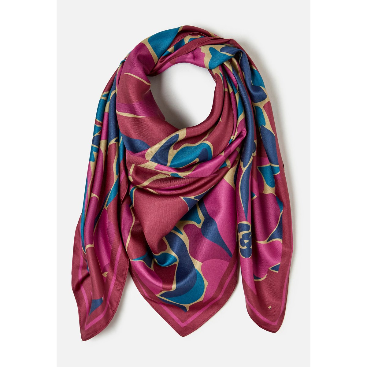 Foulard satiné imprimé fleuri rose fleuri, DAMART