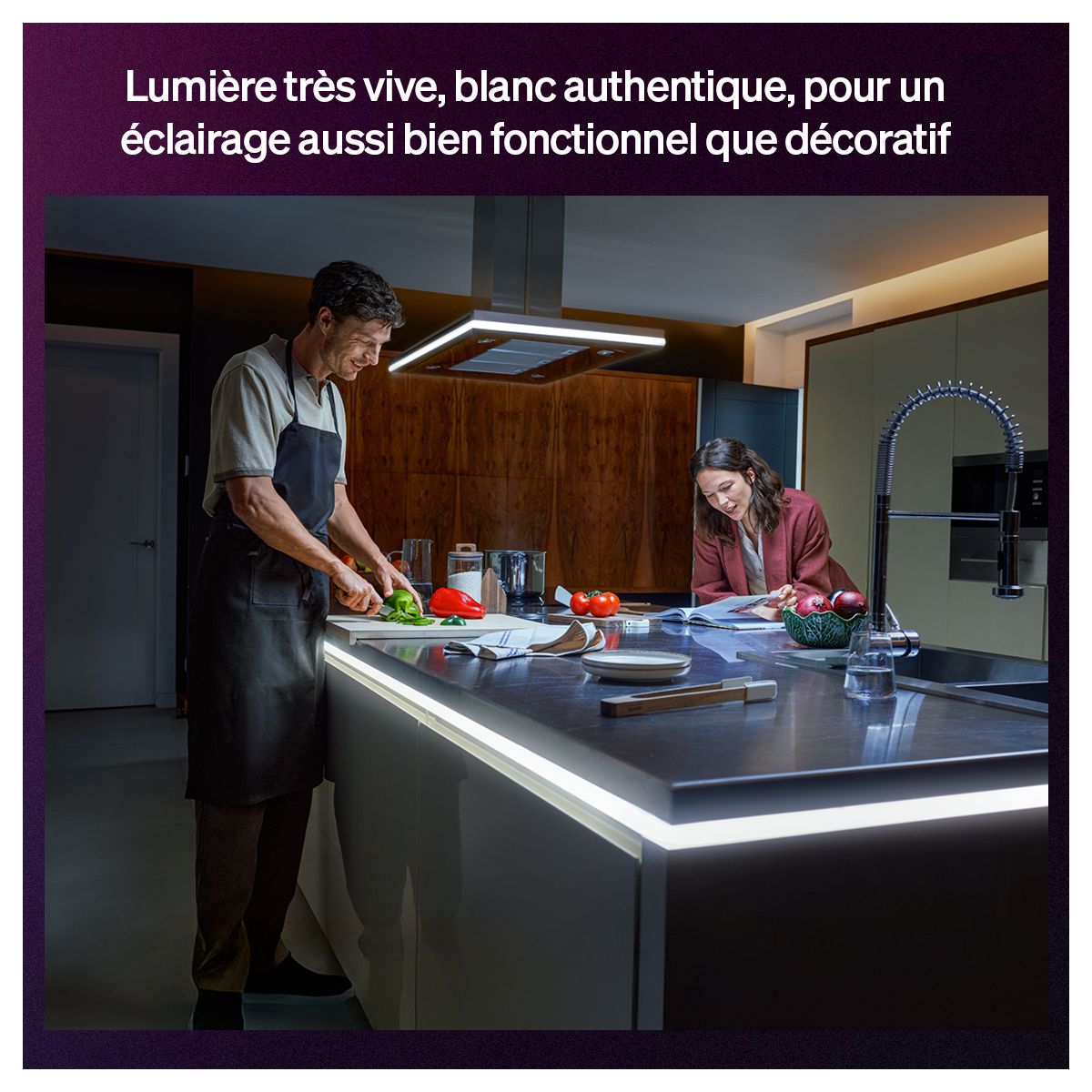 Bandeau LED OmniGlow Strip Light 3m White&Color grad couleur unique, PHILIPS HUE