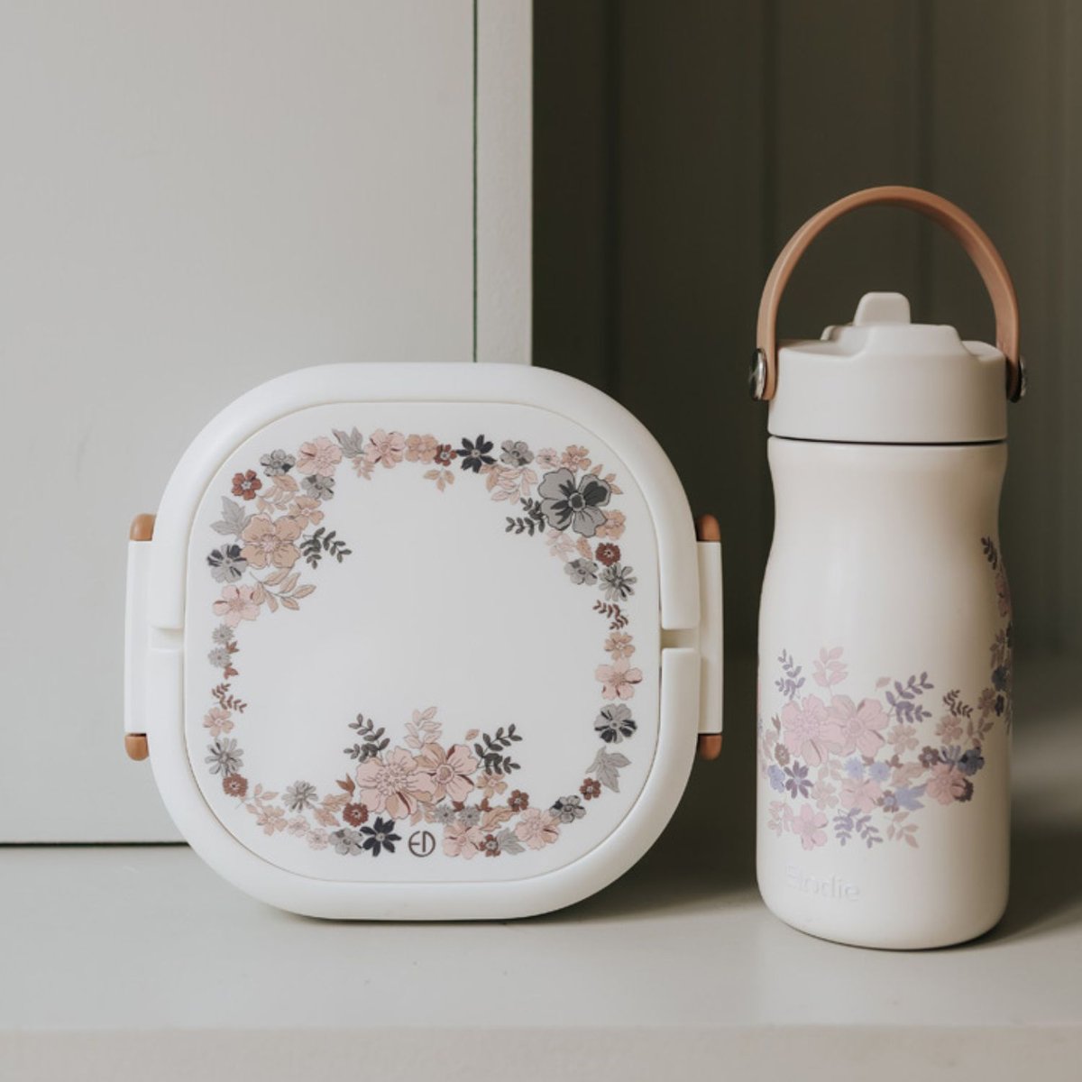 Gourde isotherme ecru, rose, violet, ELODIE DETAILS