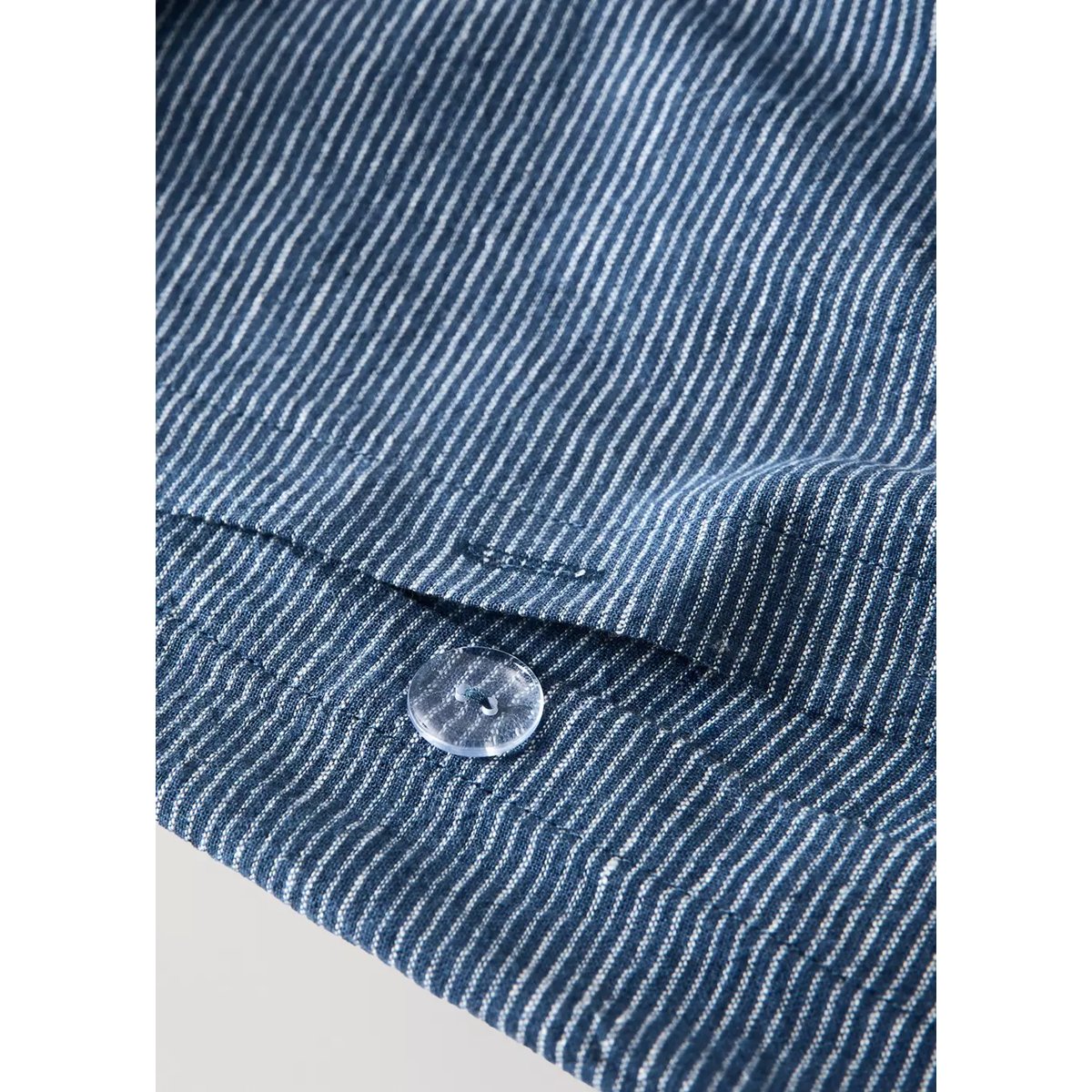 Housse de couette lin et coton Lit 180/200 cm bleu indigo, MANGO HOME