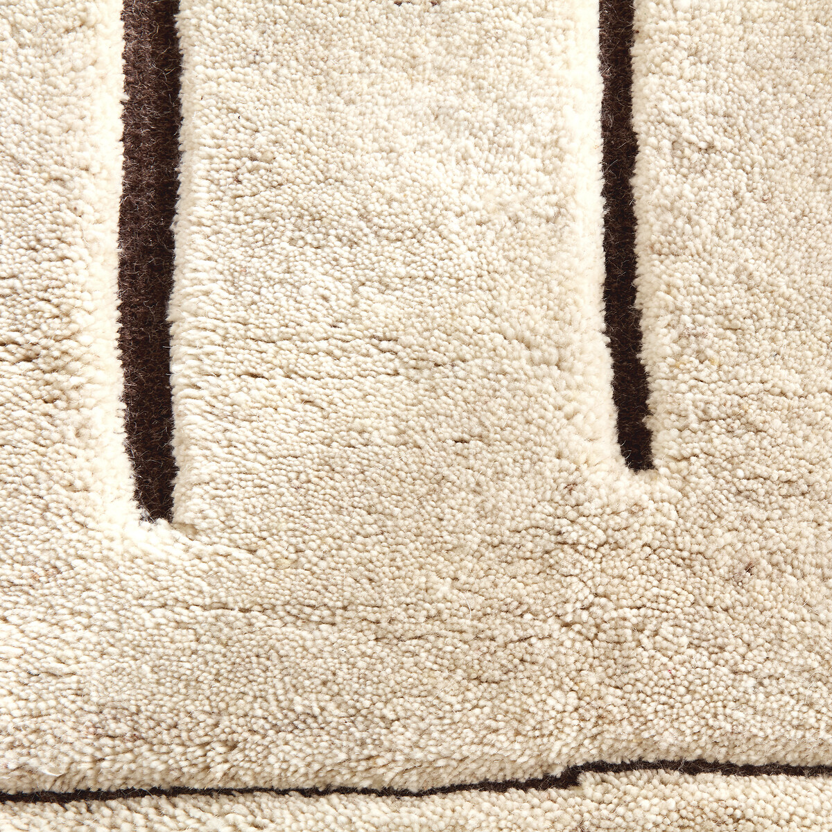 Tapis noué à la main, en pure laine, TORRENCE naturel/marron, AM.PM