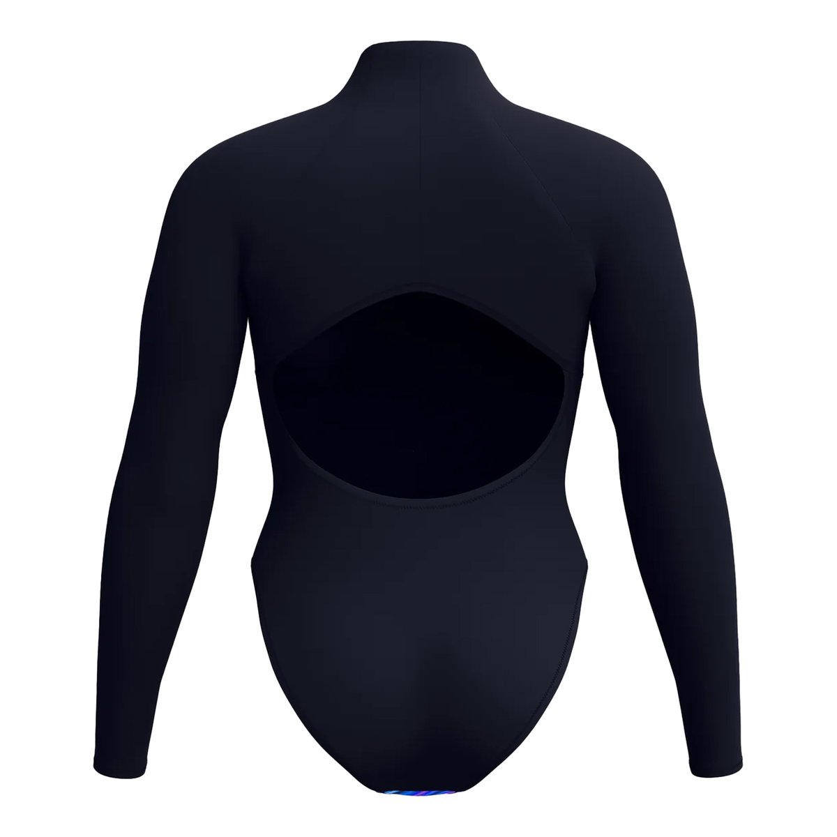 Maillot de bain 1 pièce à manches longues et col montant zippé motif/style brille noir, SPEEDO