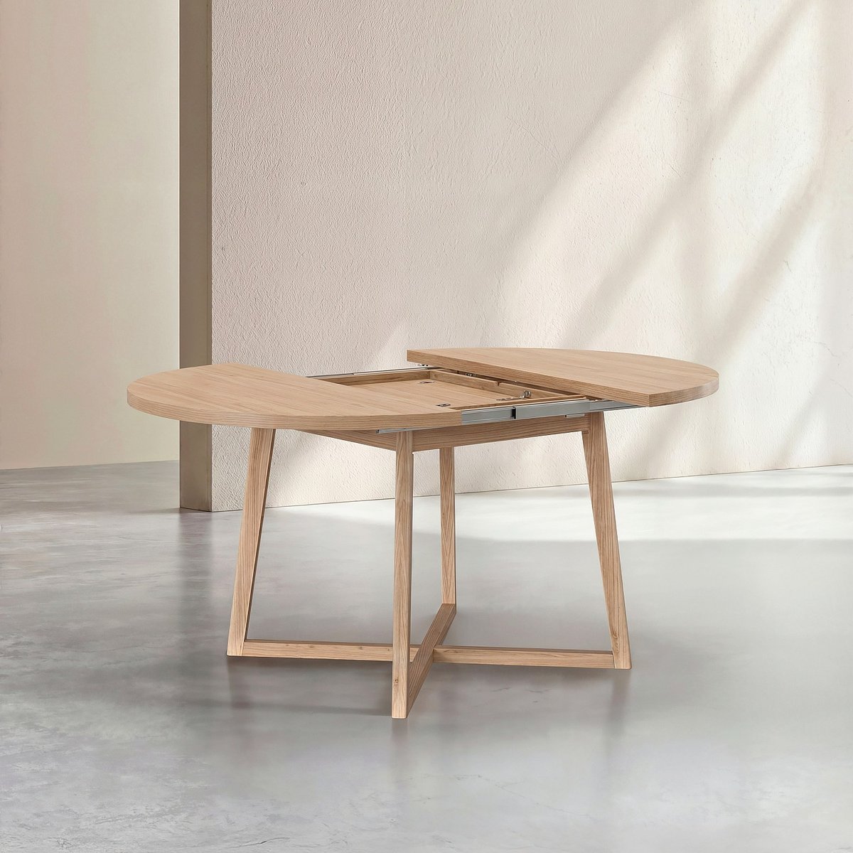 Table à manger panneau de particule MEDUNO naturel clair, HABITAT