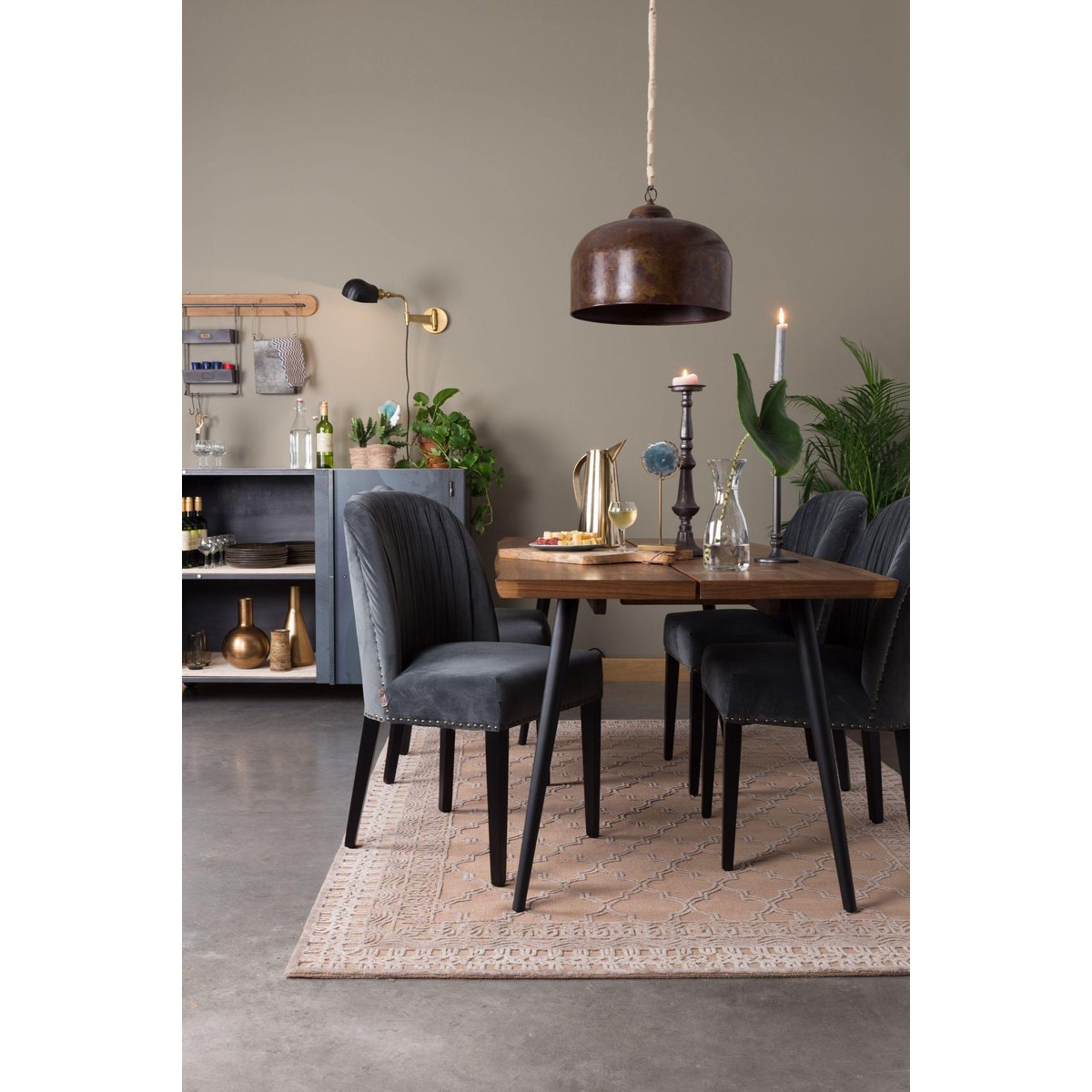 Fauteuil design en tissu, vintage, CASSIDY gris, DUTCHBONE