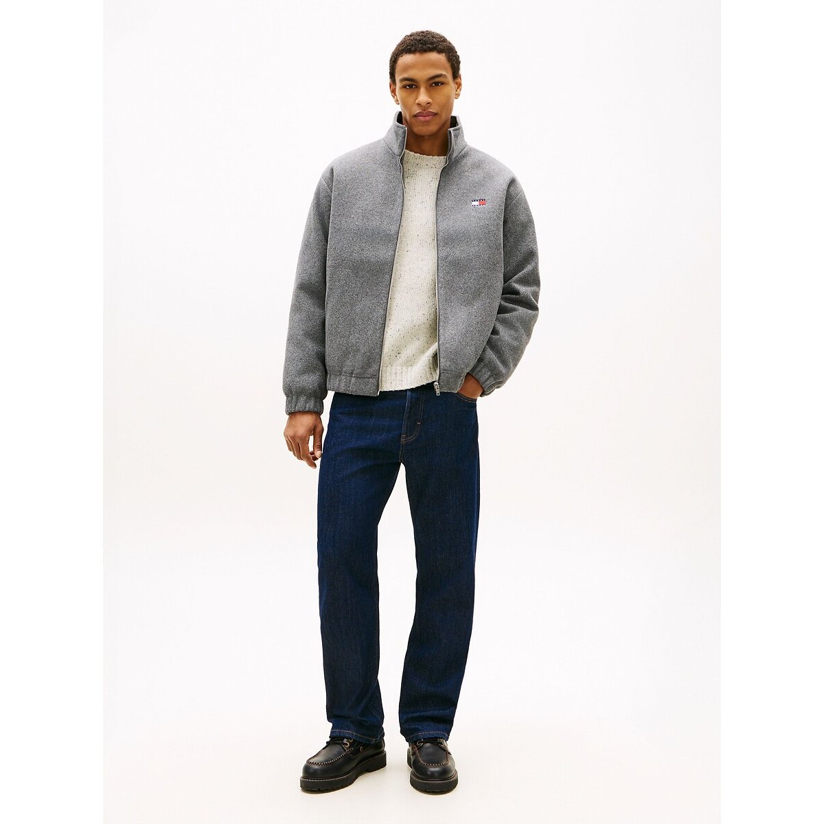 Veste bomber chaude gris chiné, TOMMY JEANS