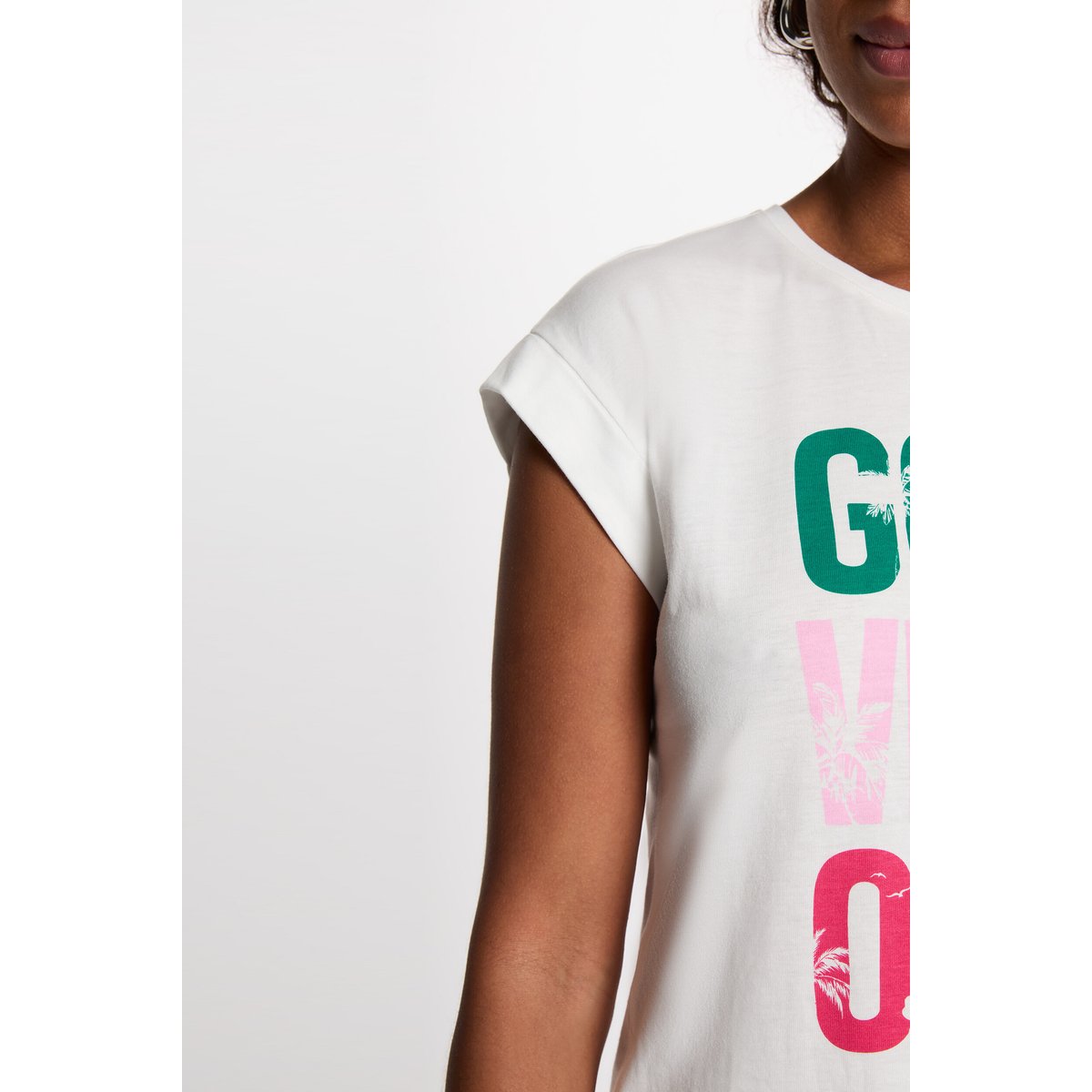 T-shirt manches courtes blanc, MORGAN