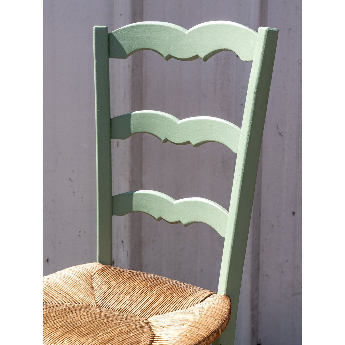 Lot de 4 chaises en bois vertes Claude N°1472 - Bon état vert, DEBONGOUT