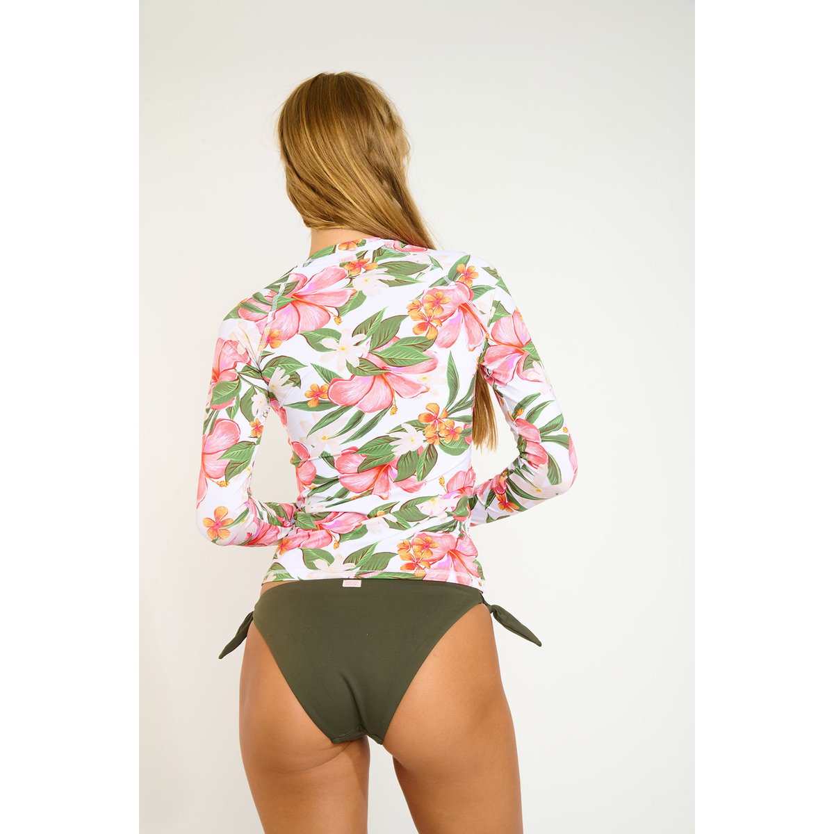 Haut de maillot lycra manches longues Oohla - TAHITI blanc, BANANA MOON