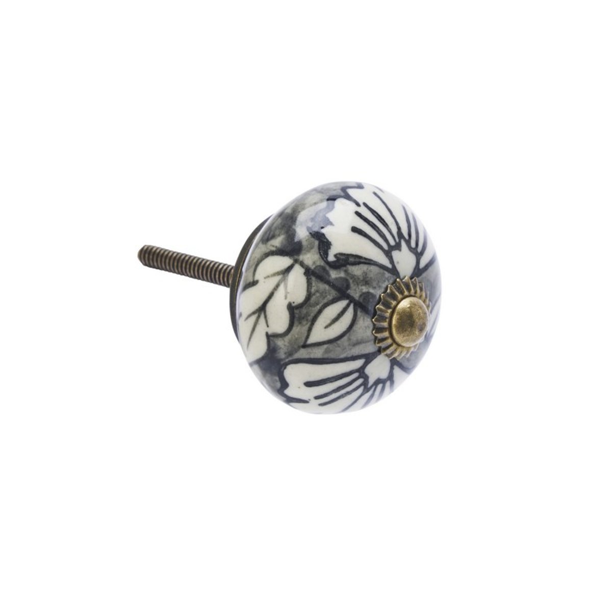Bouton de meuble peint céramique gris, MADAM STOLTZ