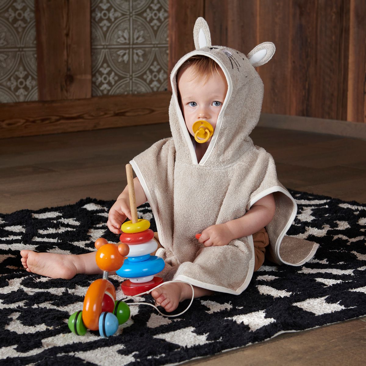 Poncho en Coton 450g/m² - DOUX LAPINOU beige, TRADITION DES VOSGES