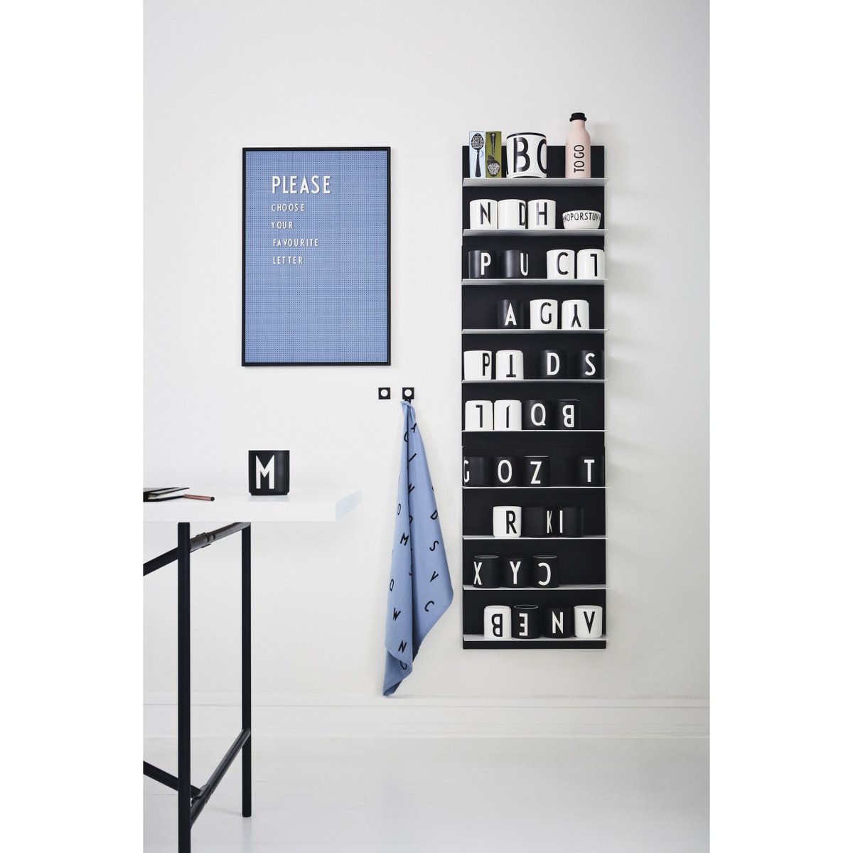 Mug en Porcelaine Blanc Personal A-Z w lettre noire, DESIGN LETTERS