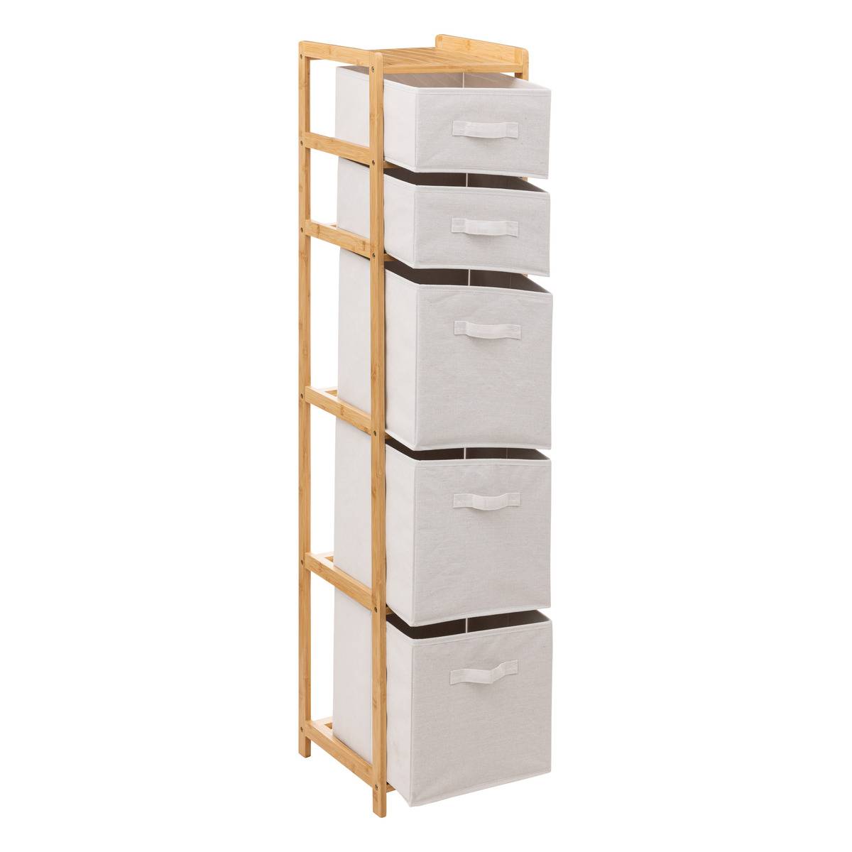 Étagère avec 5 paniers TIDY BOX marron, 5FIVE SIMPLY SMART