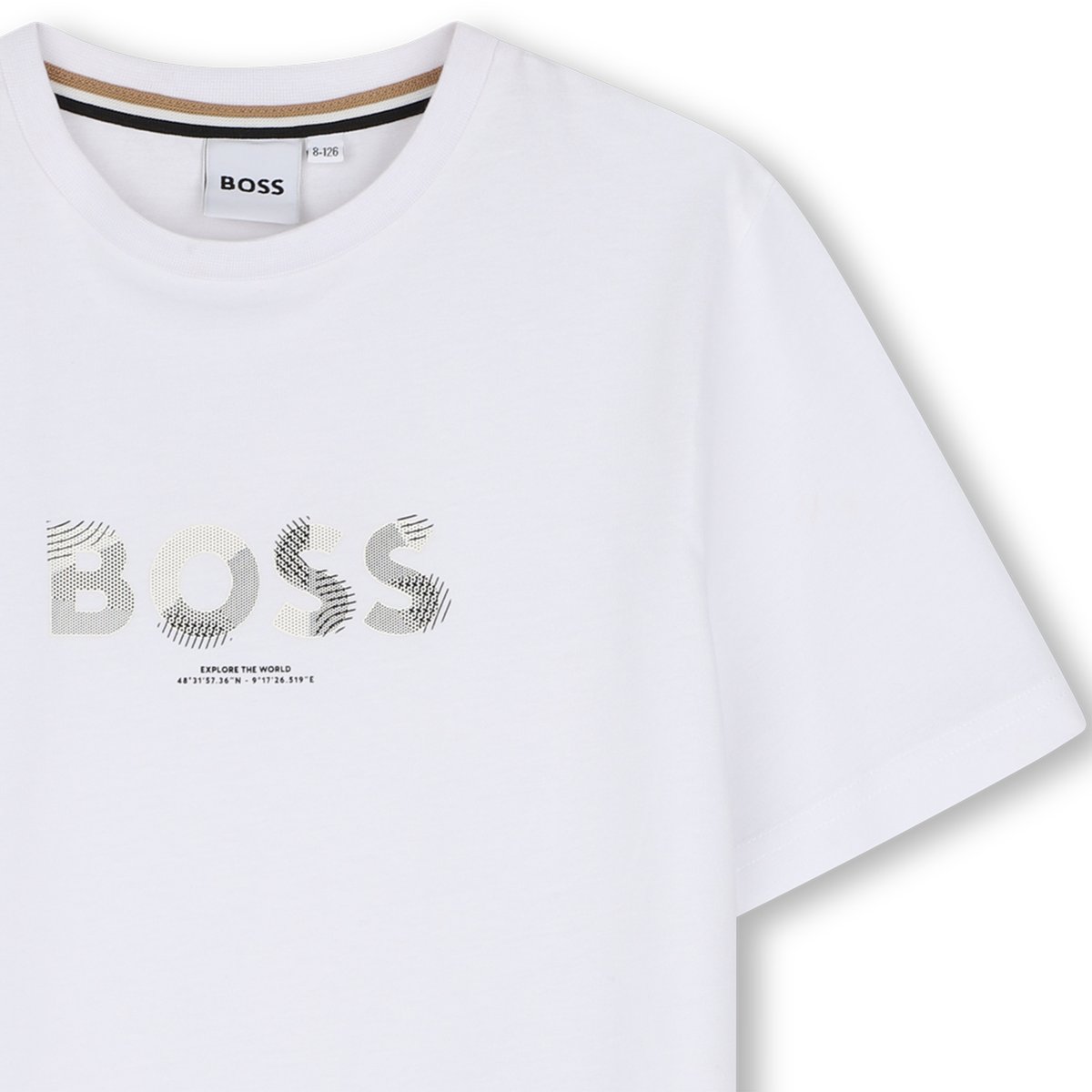 Tee-shirt manches courtes blanc, BOSS KIDSWEAR