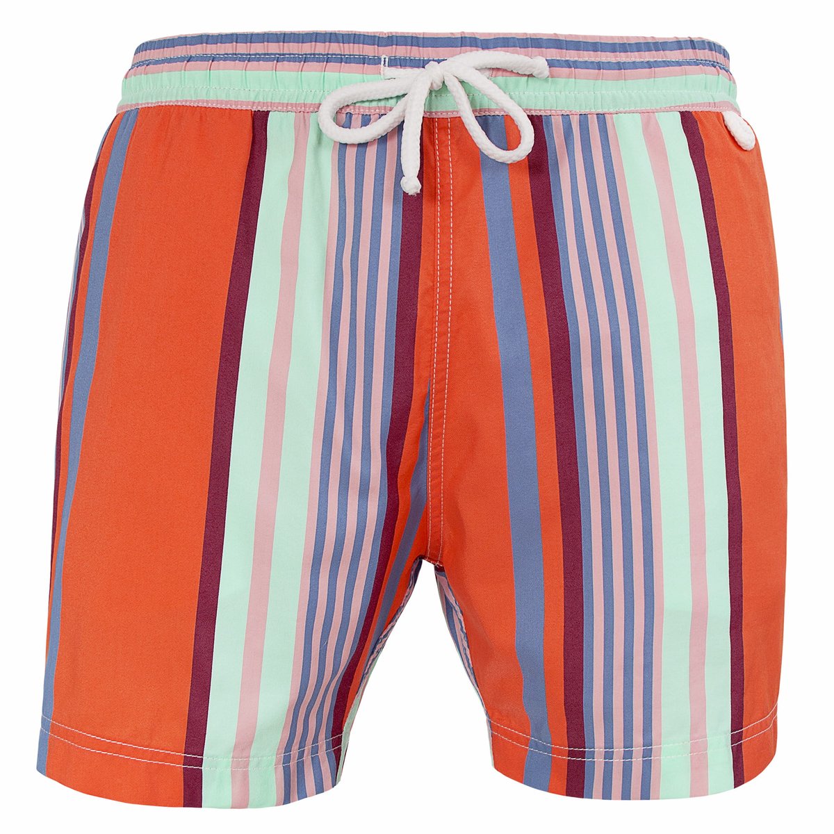 Short de bain JOHN 819 Fashion stripes orange, LES LOULOUS DE LA PLAGE