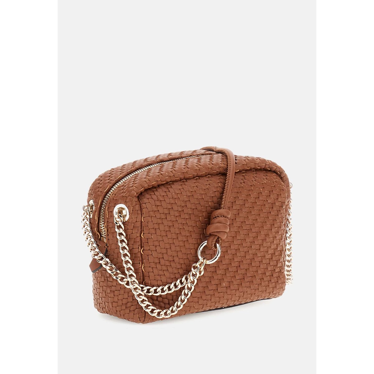 Mini Sac À Bandoulière Francy Tressé marron, GUESS