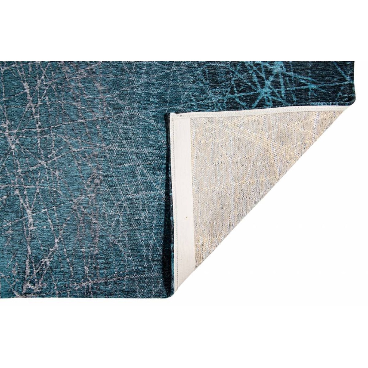 Tapis salon et chambre design coton POLAR bleu, NOVATREND