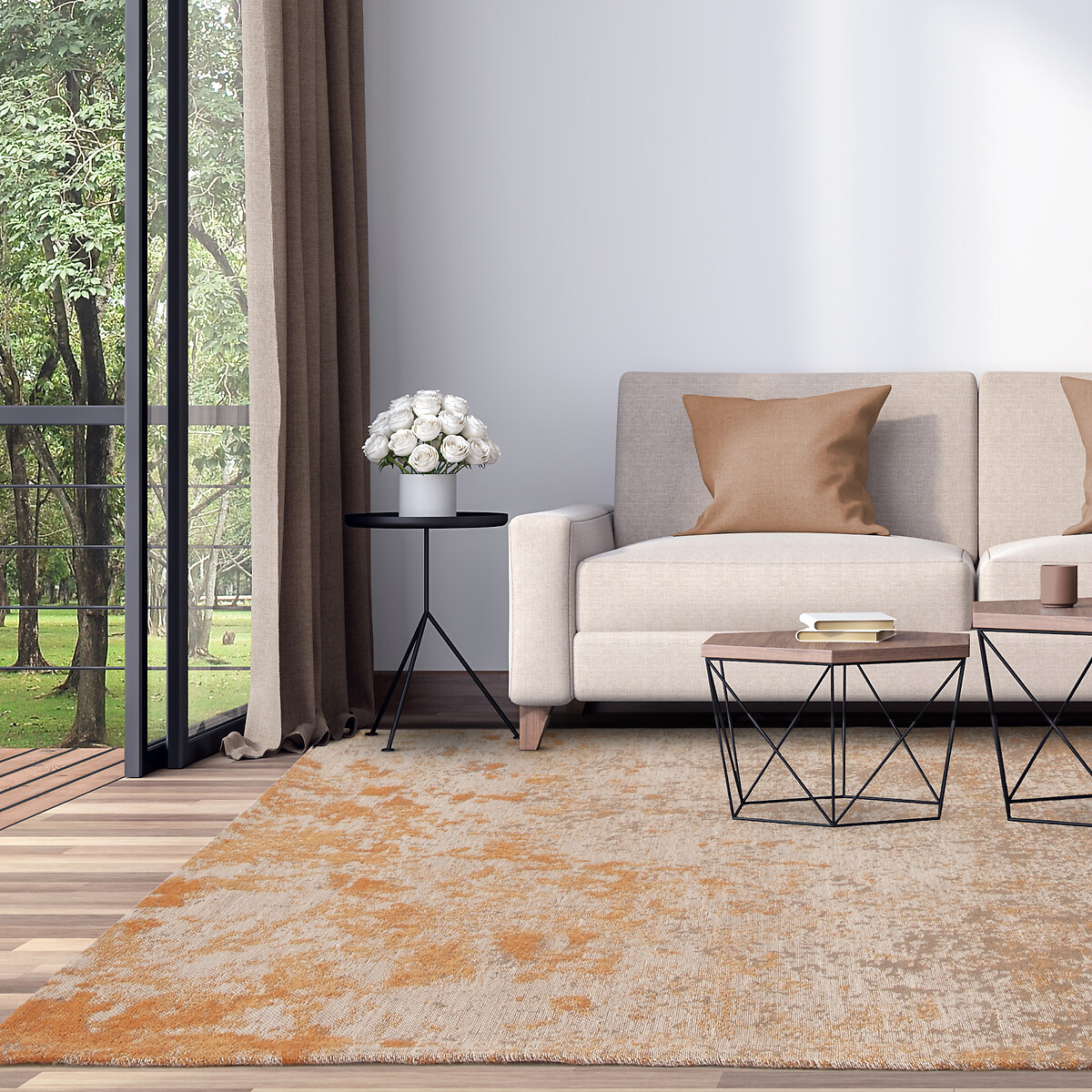 Faded Abstract Flatweave Indoor/Outdoor Rug terracotta, SO'HOME