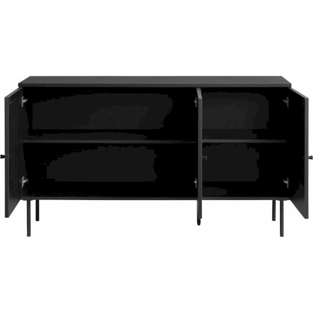 Buffet 3 portes effet cannage MOGEST beige et noir, RECOLLECTION