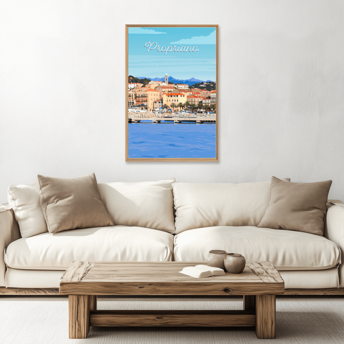 Tableau Mural Illustration Propriano ILLUSTRATION bleu-fibres de bois, CEANOTHE