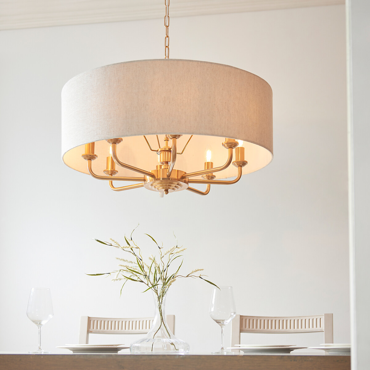 Harrington 8-Light Pendant in Vintage Brass natural, ÉDITÉ