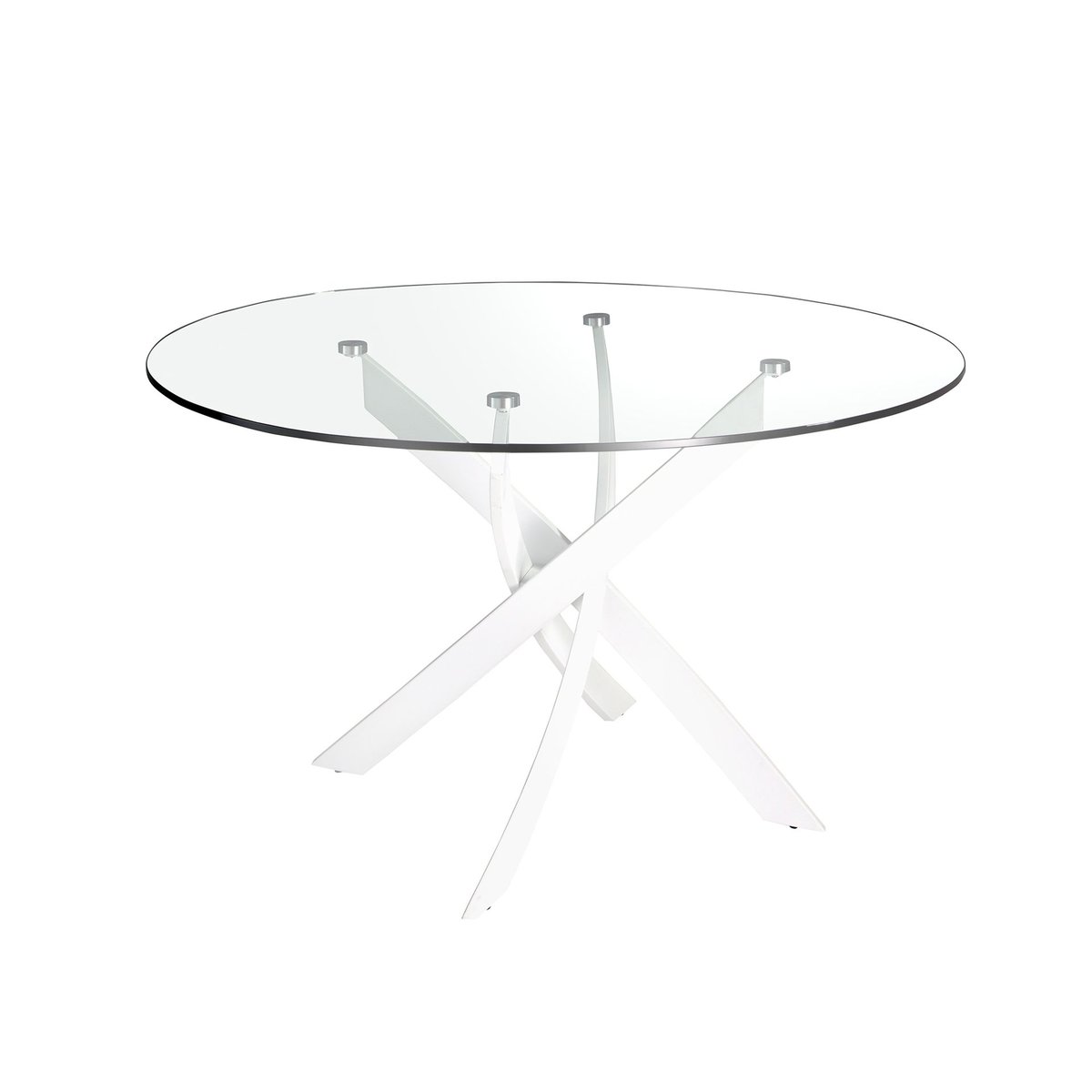 Table à manger ronde en verre verre | blanc, ANGEL CERDA